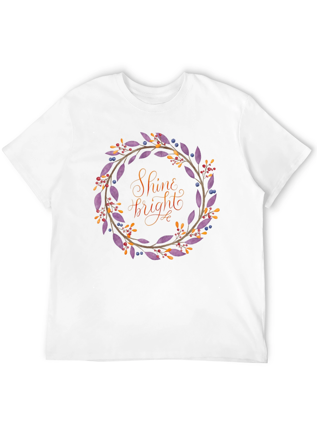 Shine Bright Floral Wreath Black T-Shirt