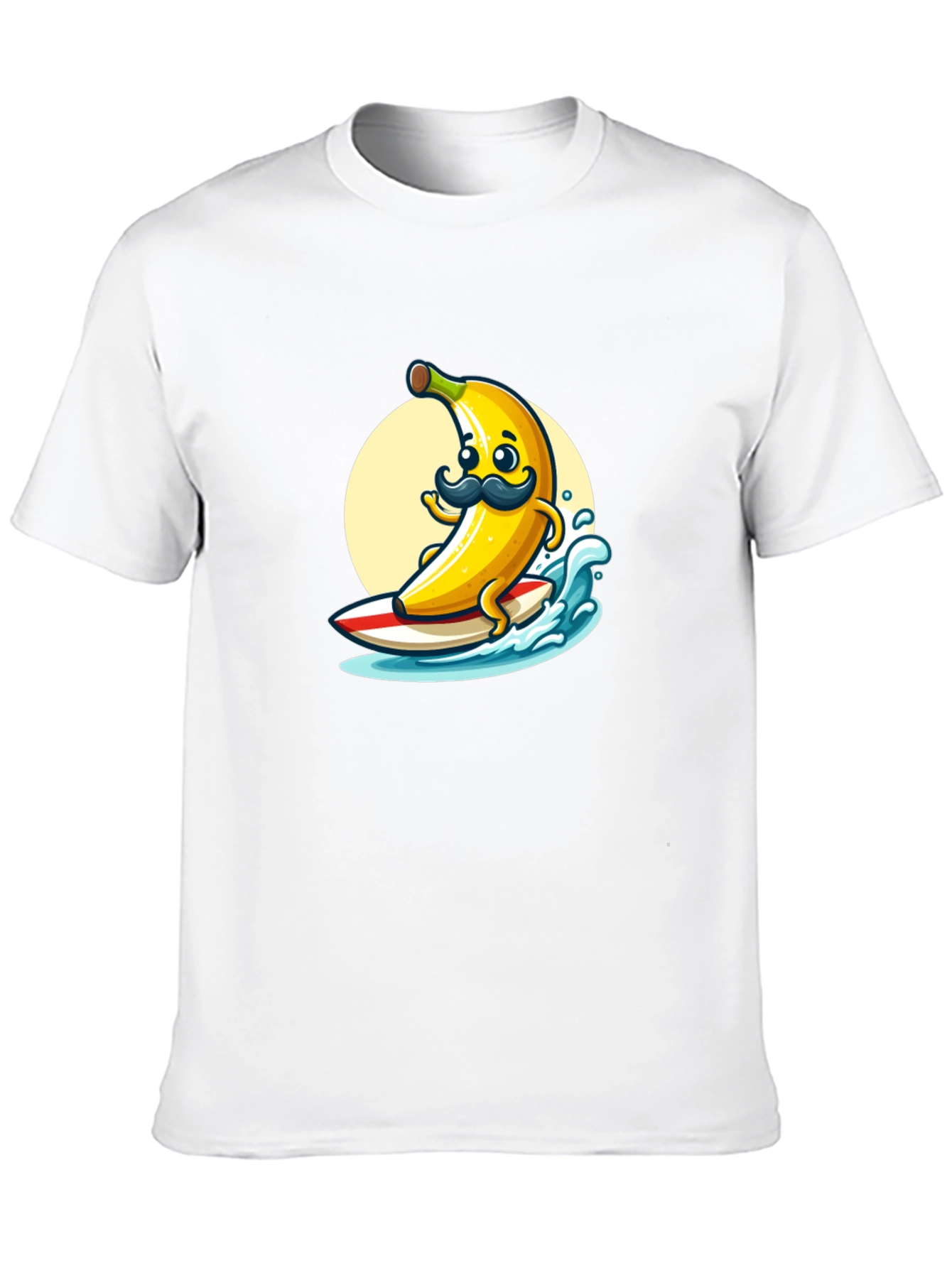 Surfing Banana Graphic T-Shirt - Funny Cartoon Tee