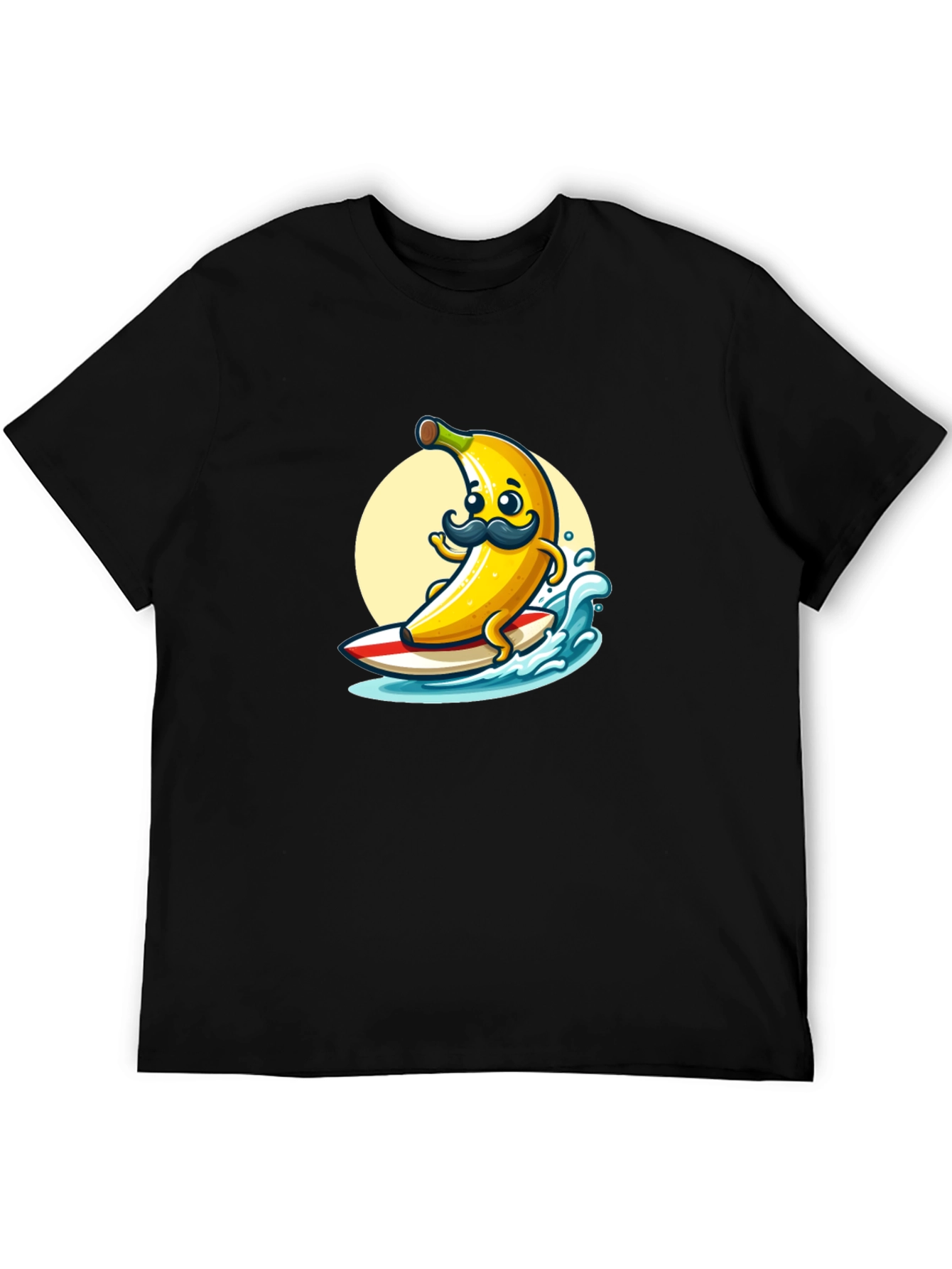 Surfing Banana Graphic T-Shirt - Funny Cartoon Tee