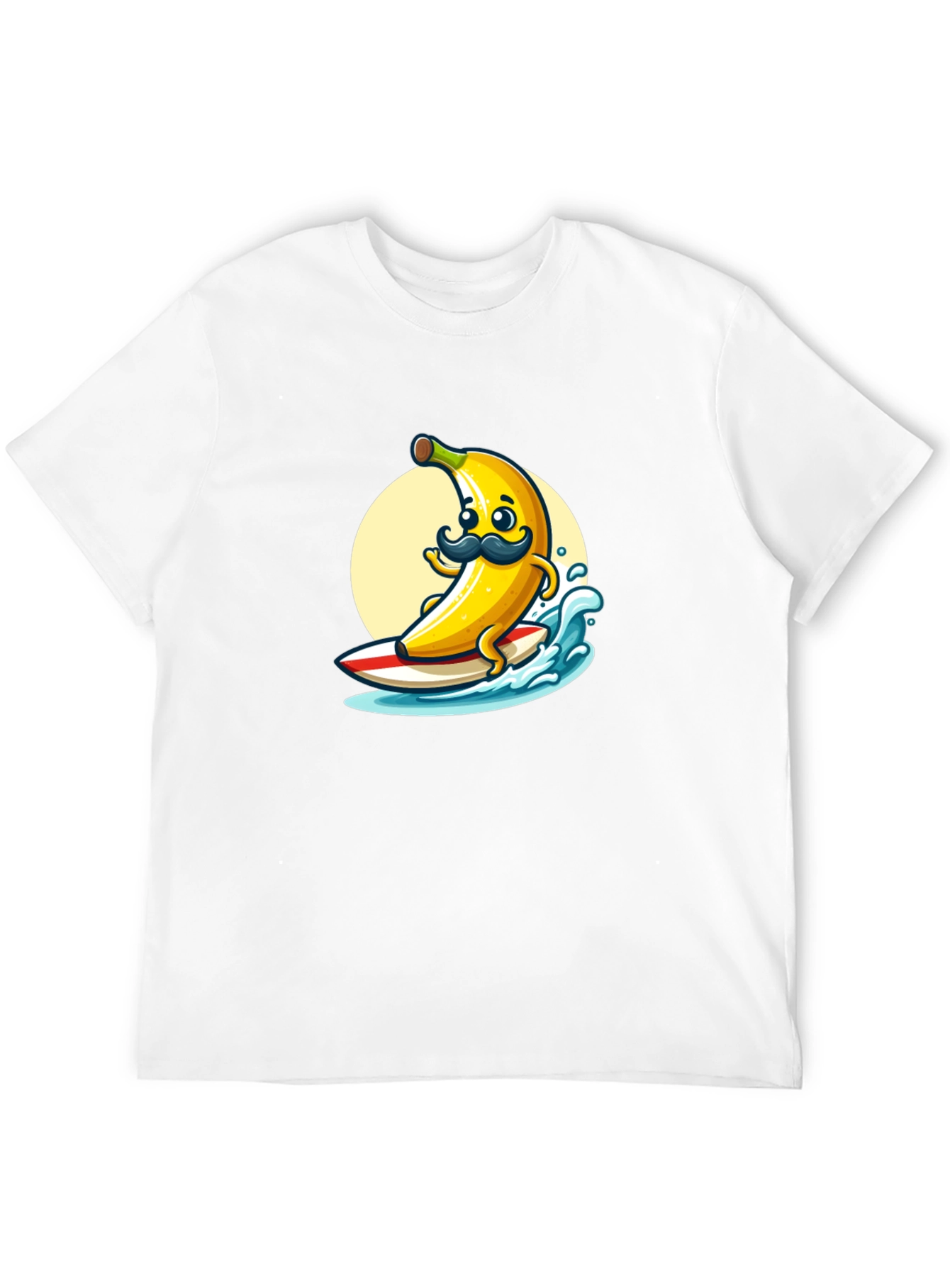 Surfing Banana Graphic T-Shirt - Funny Cartoon Tee