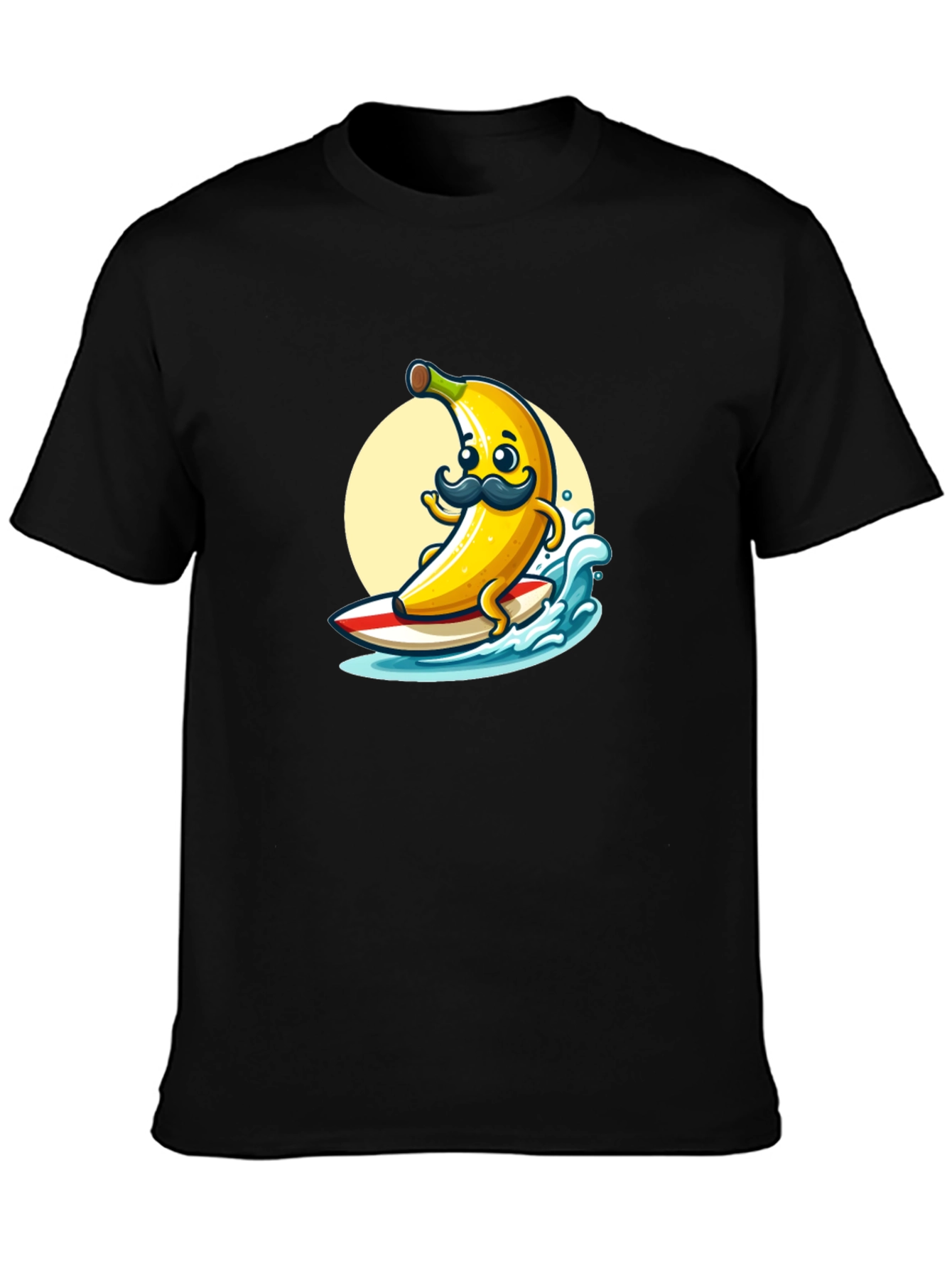 Surfing Banana Graphic T-Shirt - Funny Cartoon Tee