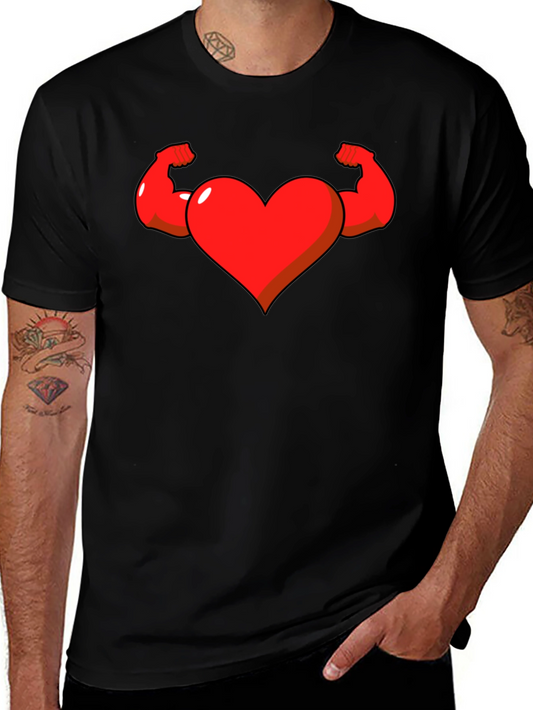Heart with Muscle Arms Graphic Tee