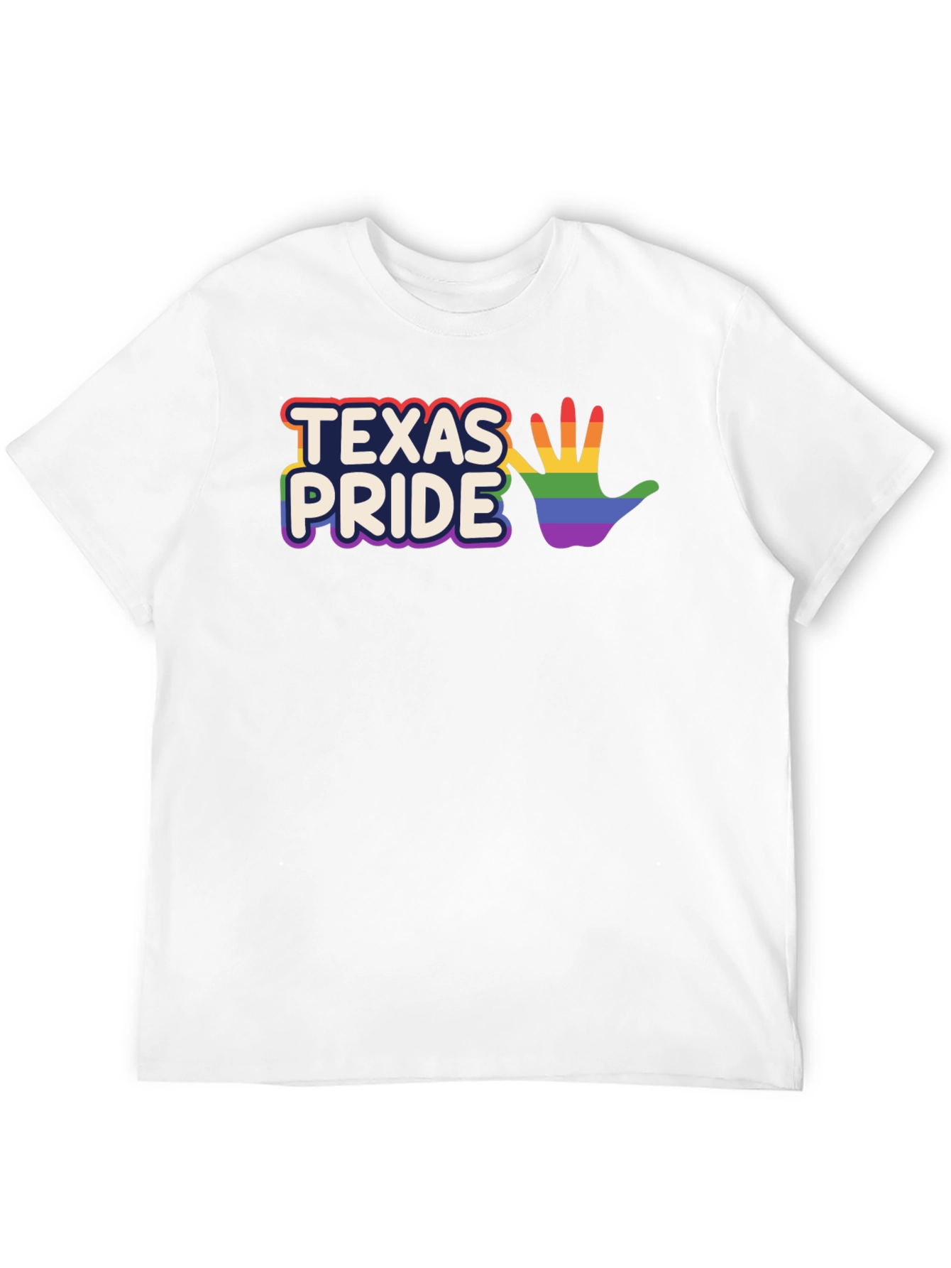 Texas Pride LGBTQ+ Rainbow Hand T-Shirt