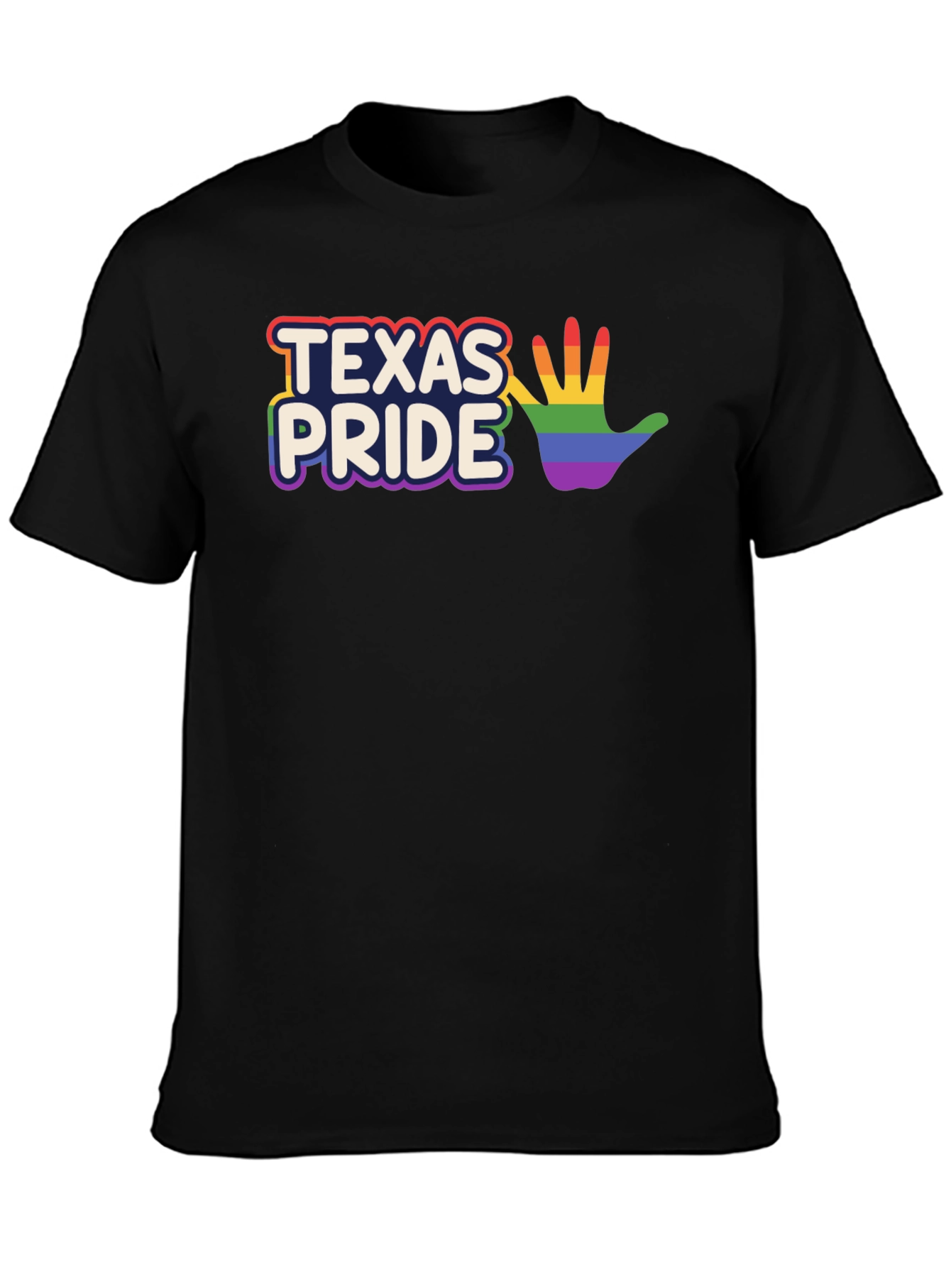 Texas Pride LGBTQ+ Rainbow Hand T-Shirt