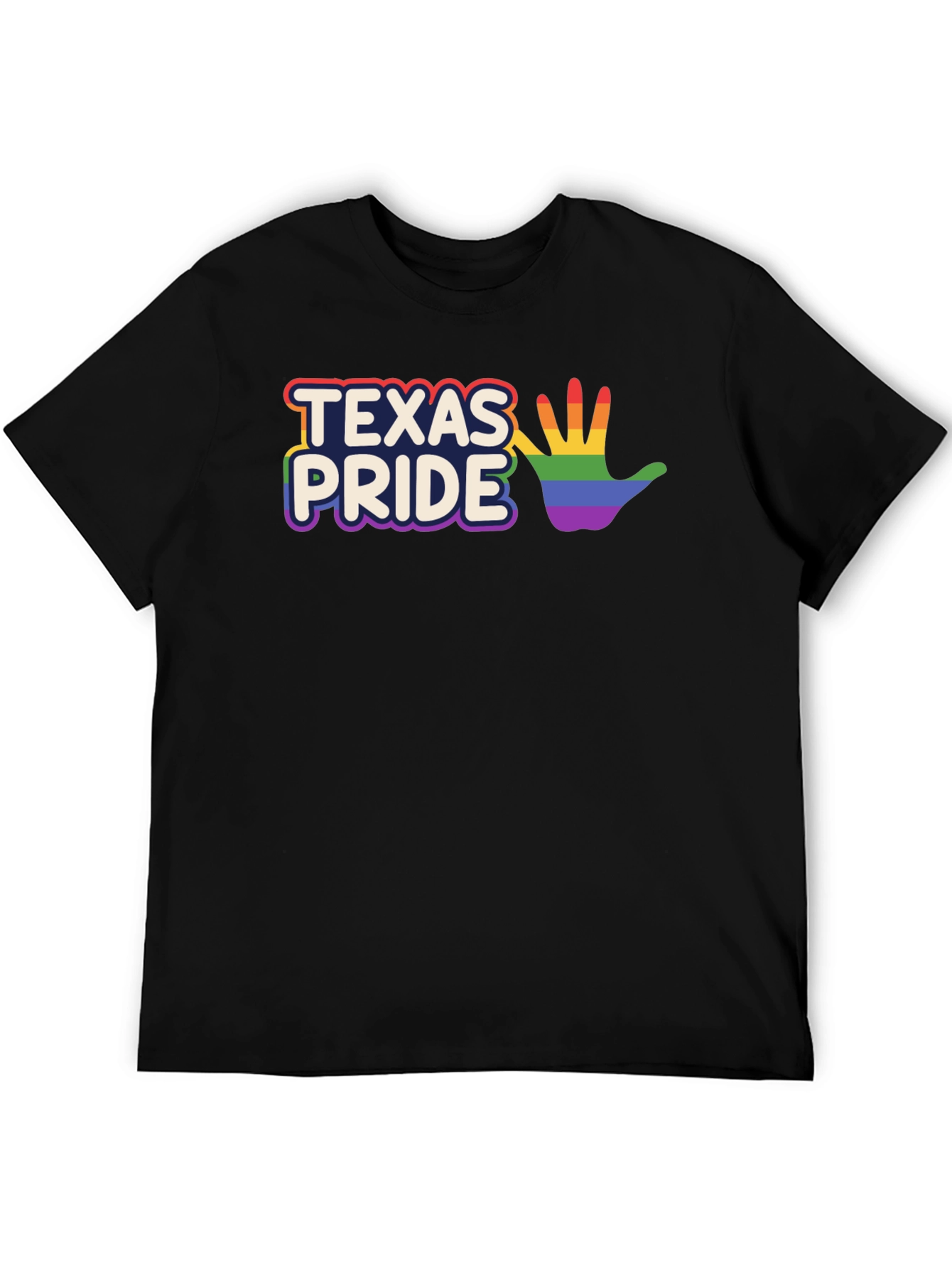 Texas Pride LGBTQ+ Rainbow Hand T-Shirt