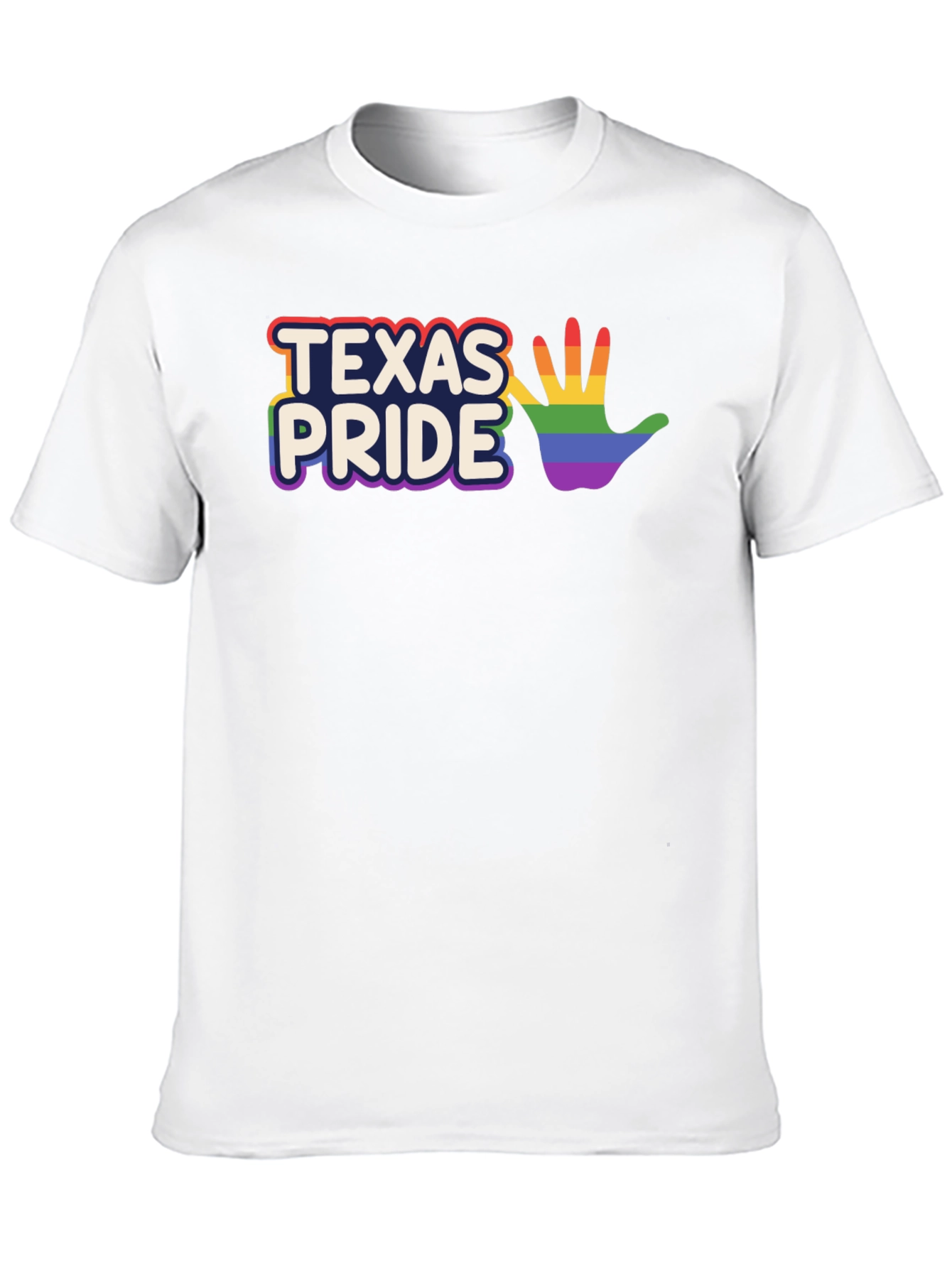 Texas Pride LGBTQ+ Rainbow Hand T-Shirt