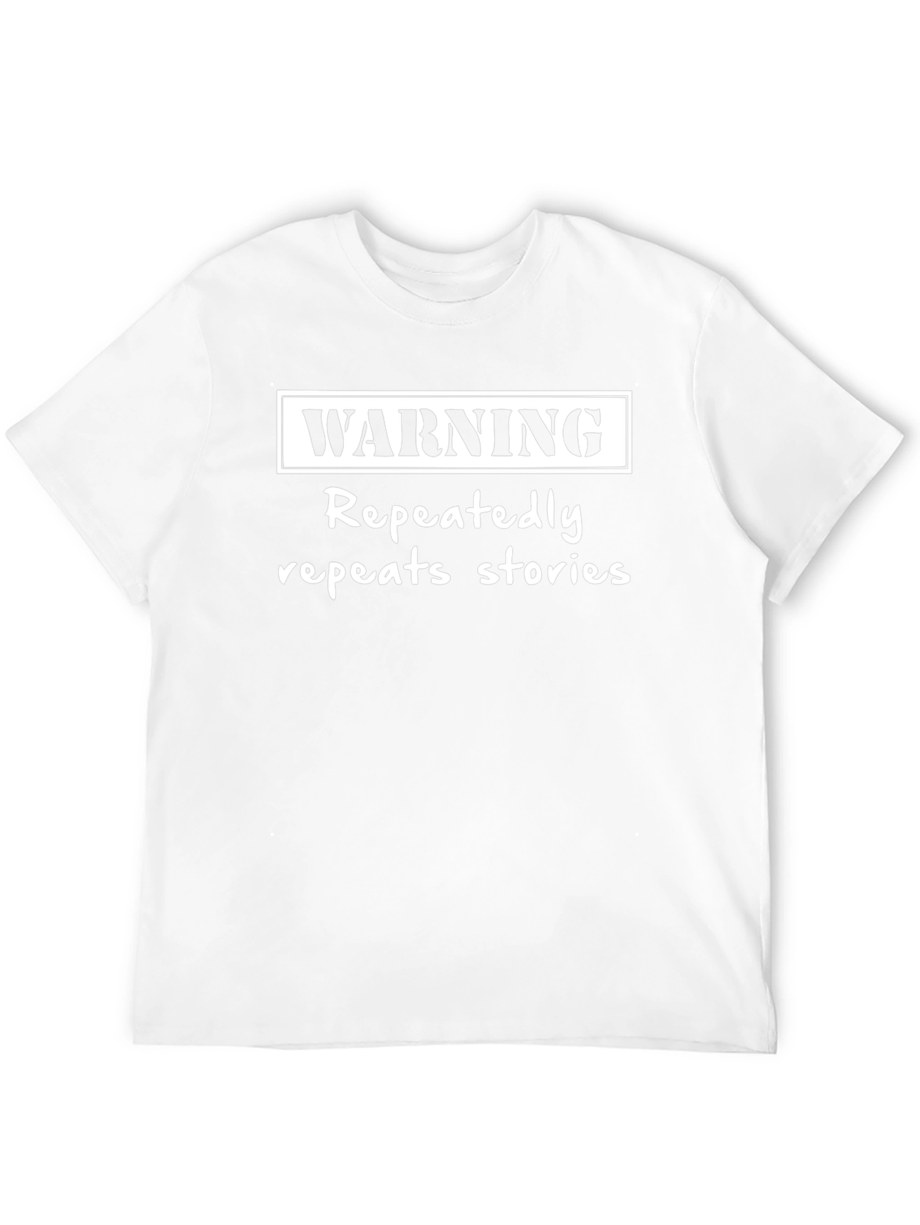 Warning Repeats Stories Black Graphic T-Shirt