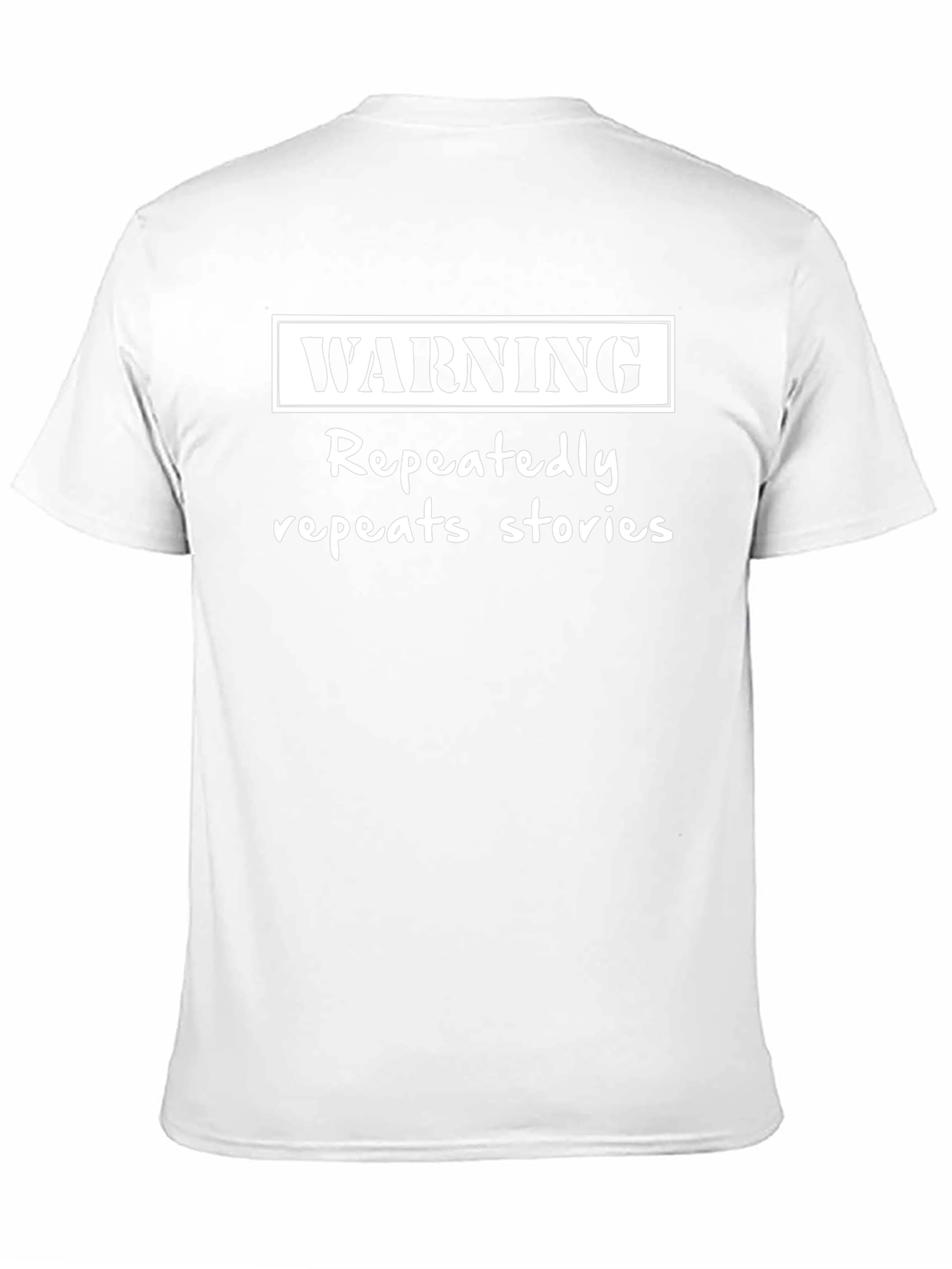 Warning Repeats Stories Black Graphic T-Shirt