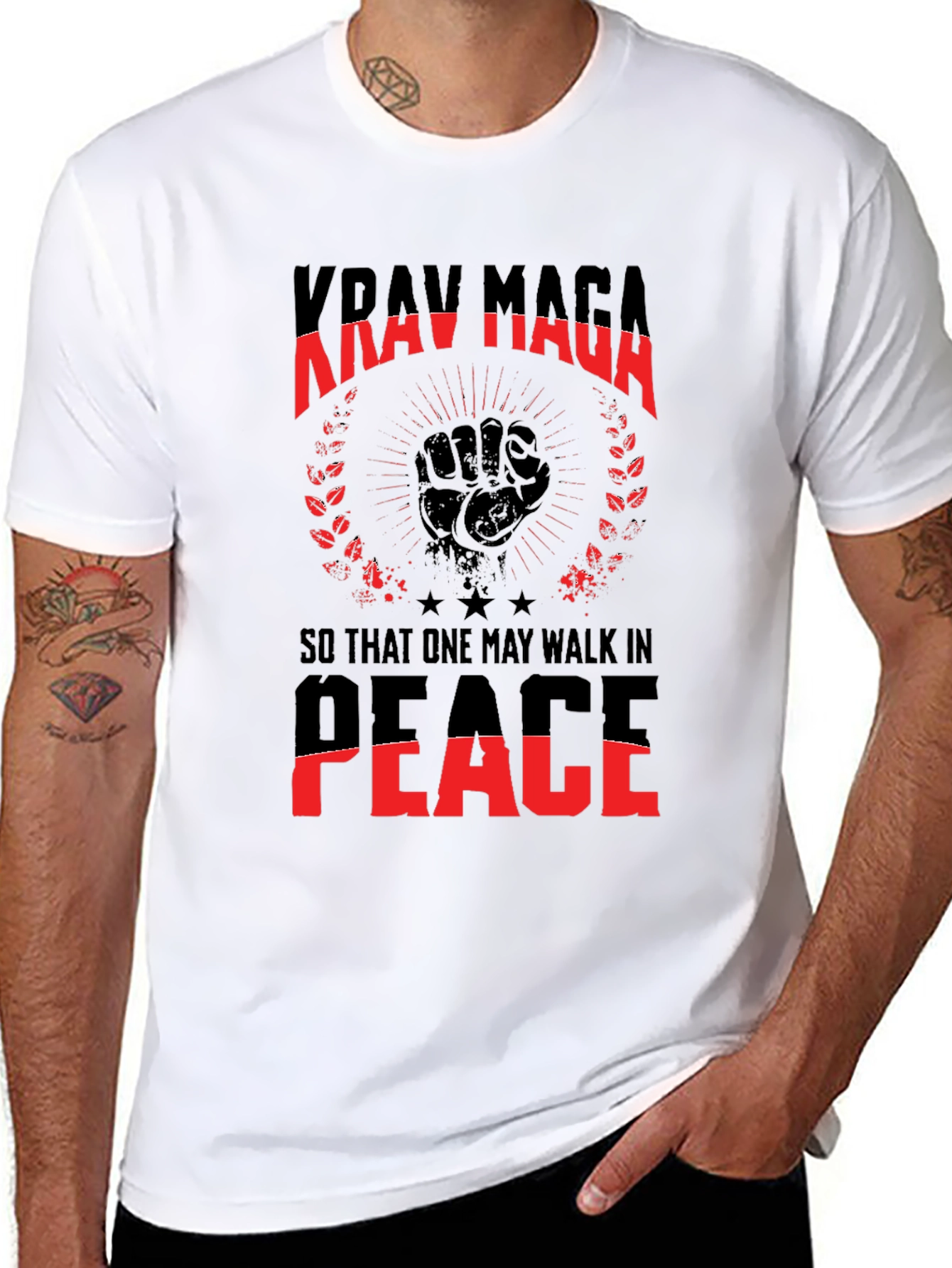 Krav Maga T-Shirt: Walk In Peace Graphic Tee