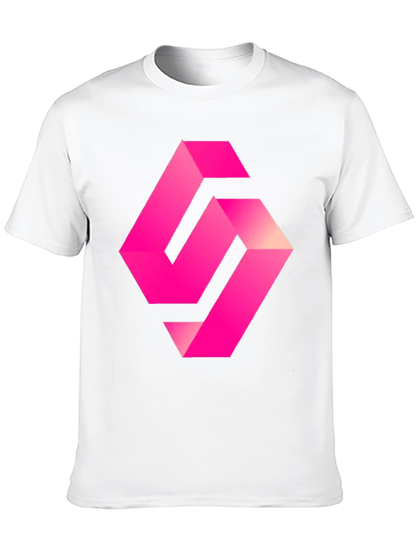 Mens Black T-shirt with Abstract Pink Logo