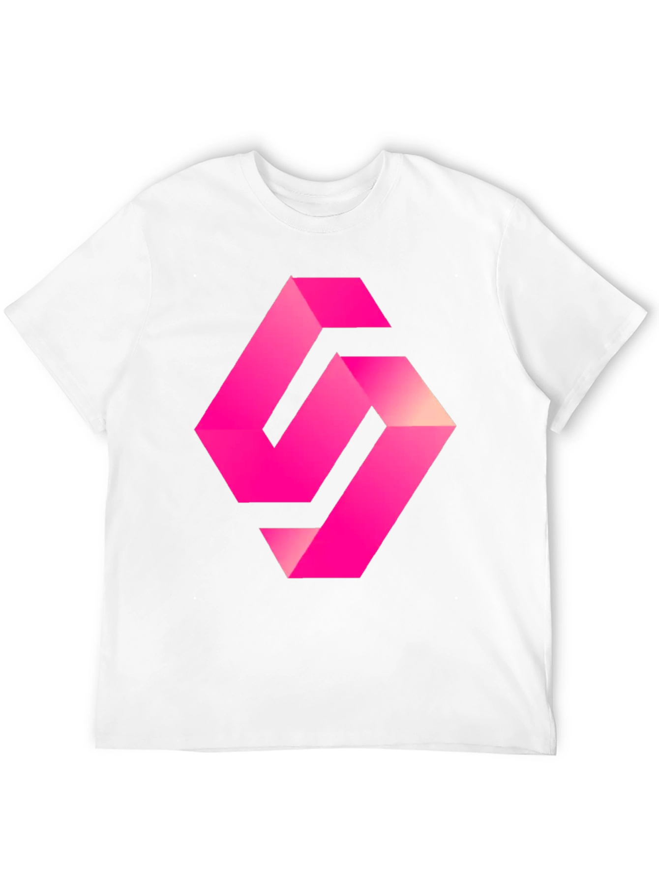 Mens Black T-shirt with Abstract Pink Logo