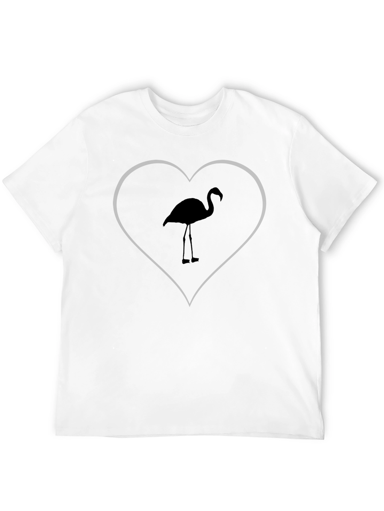 Flamingo Heart Graphic Tee - Black