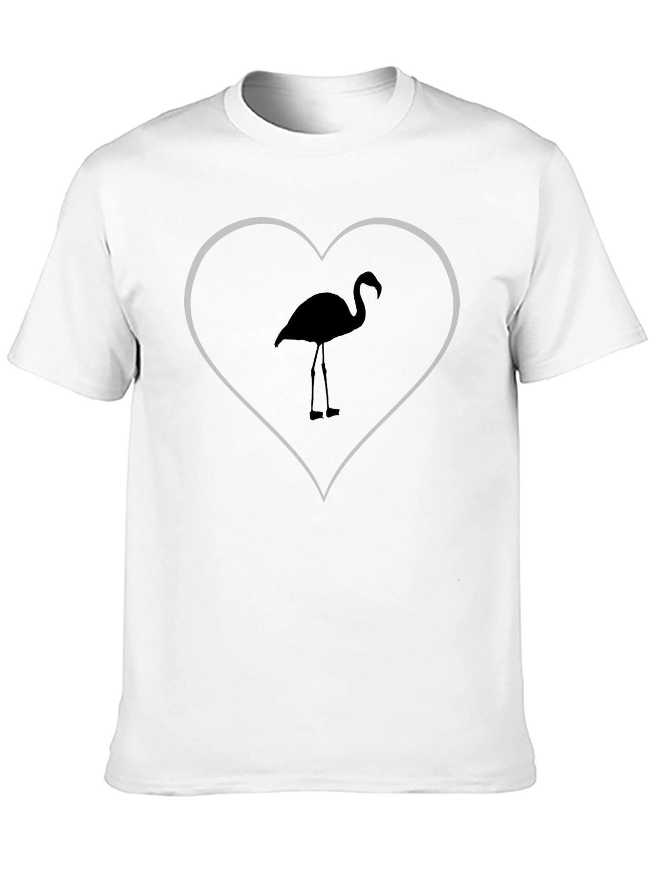 Flamingo Heart Graphic Tee - Black