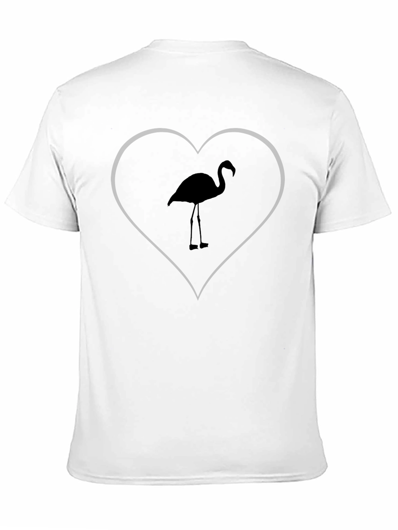 Flamingo Heart Graphic Tee - Black
