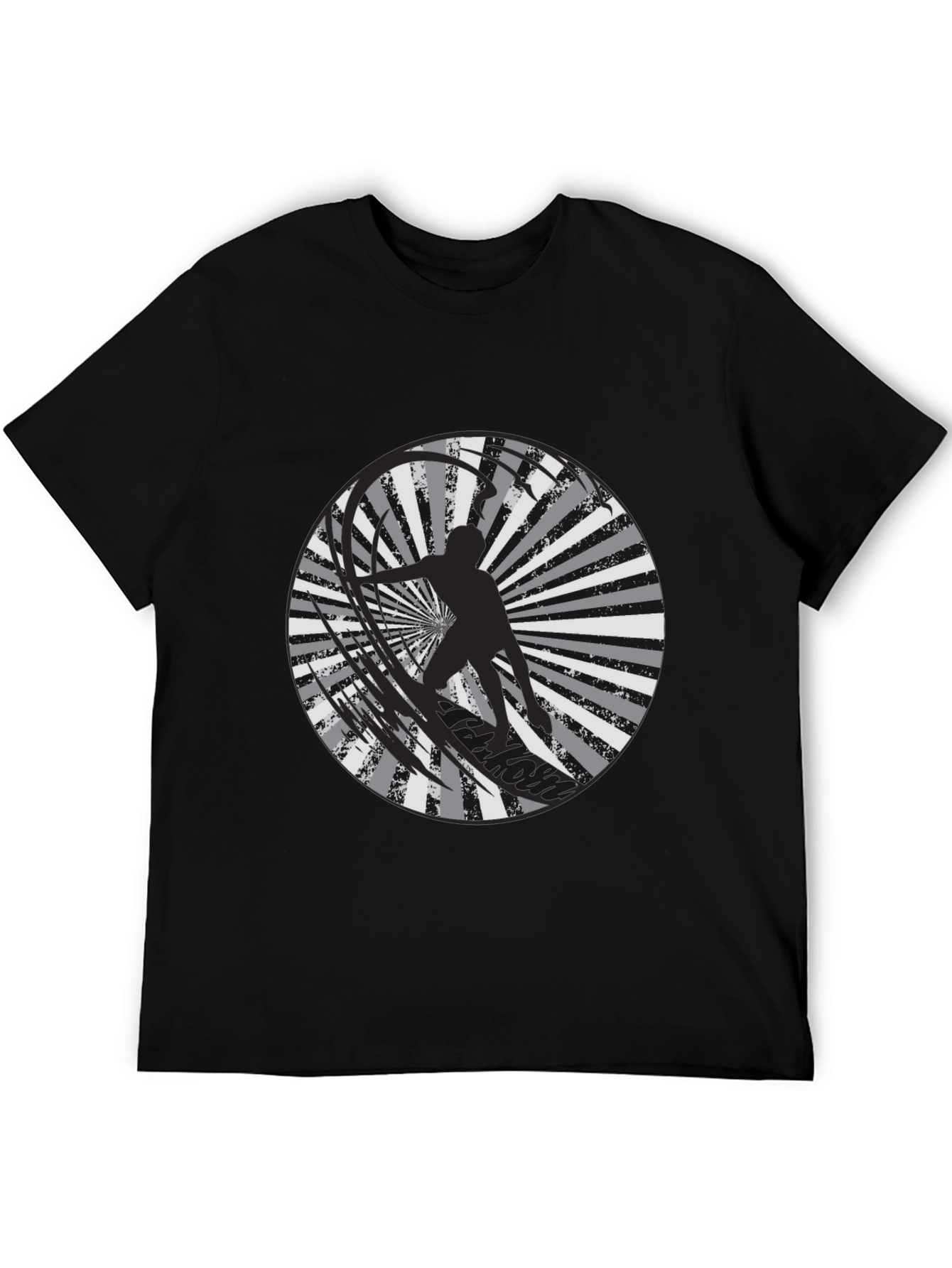 Surfer Graphic Tee - Black Cotton T-Shirt