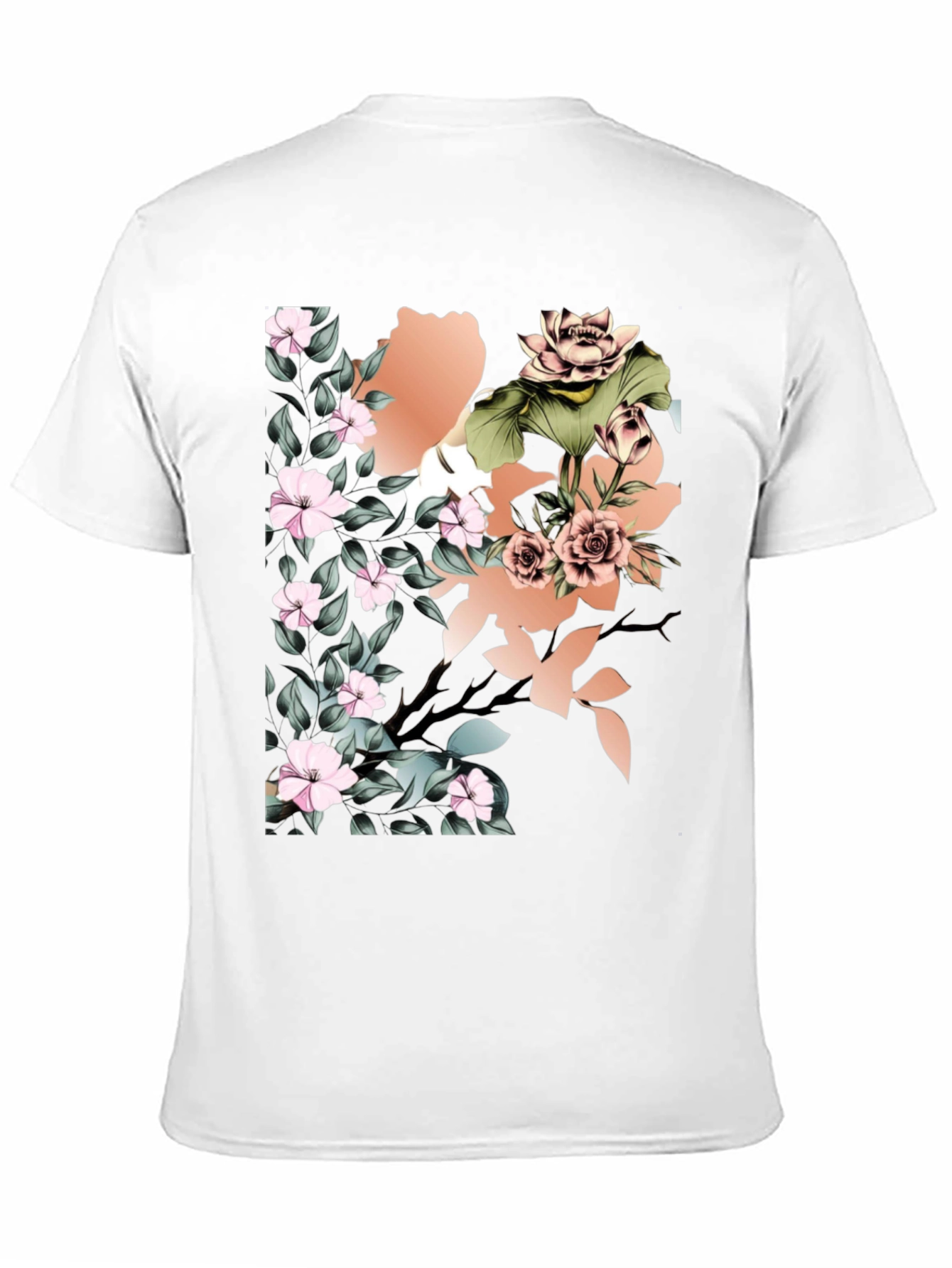 Floral Print Black T-Shirt: Stylish Casual Wear