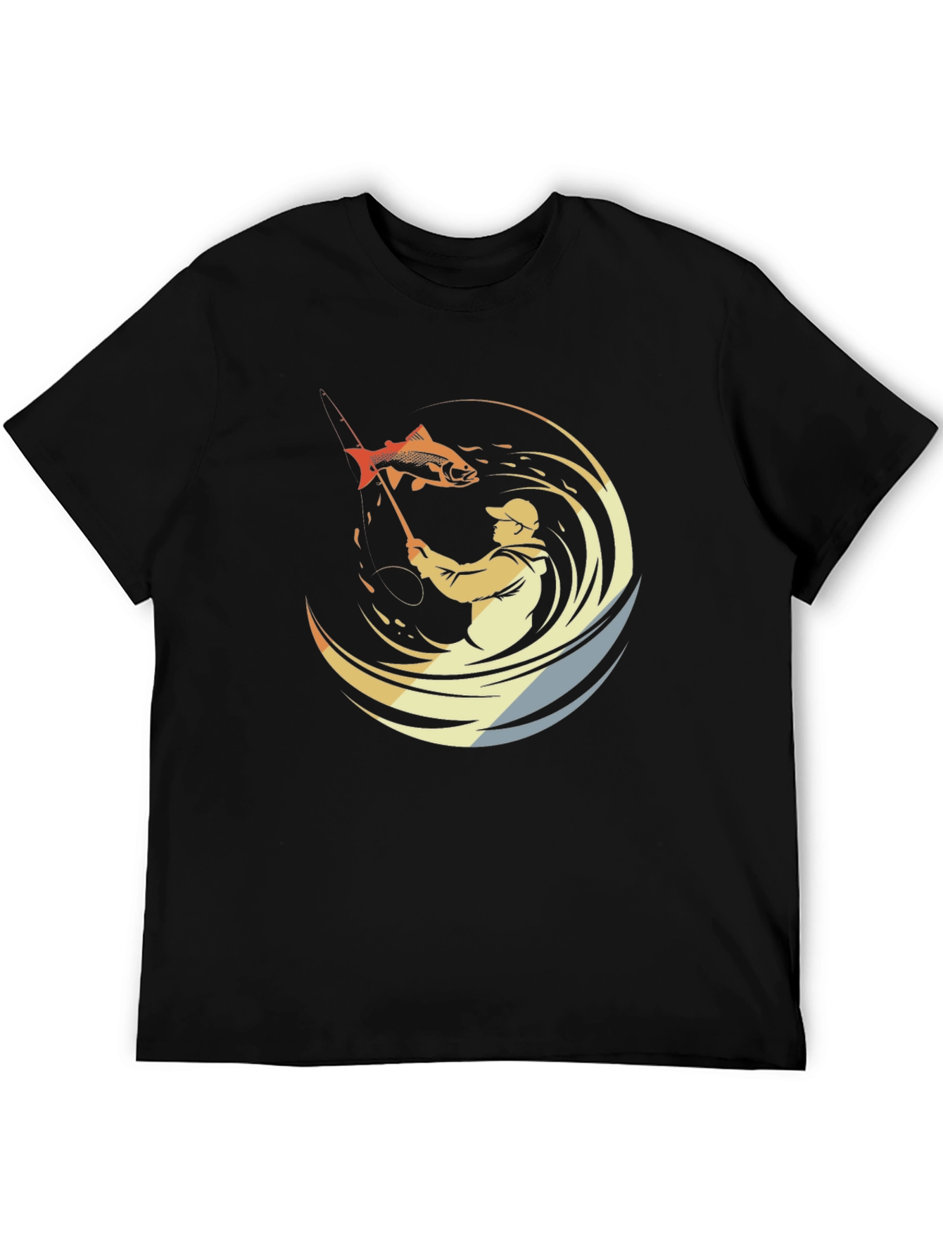 Mens Fishing Graphic Tee - Black