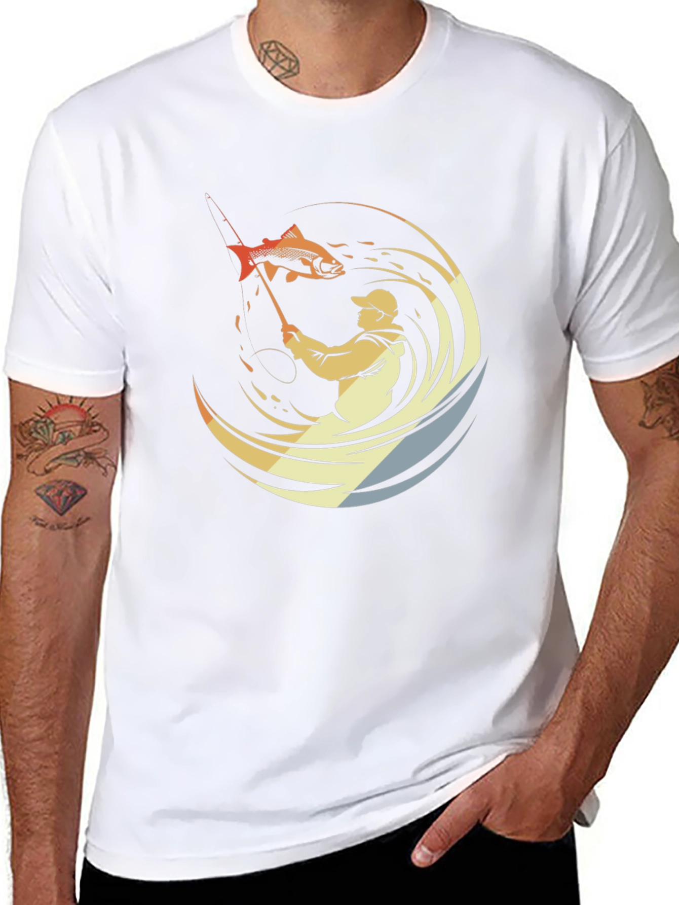 Mens Fishing Graphic Tee - Black