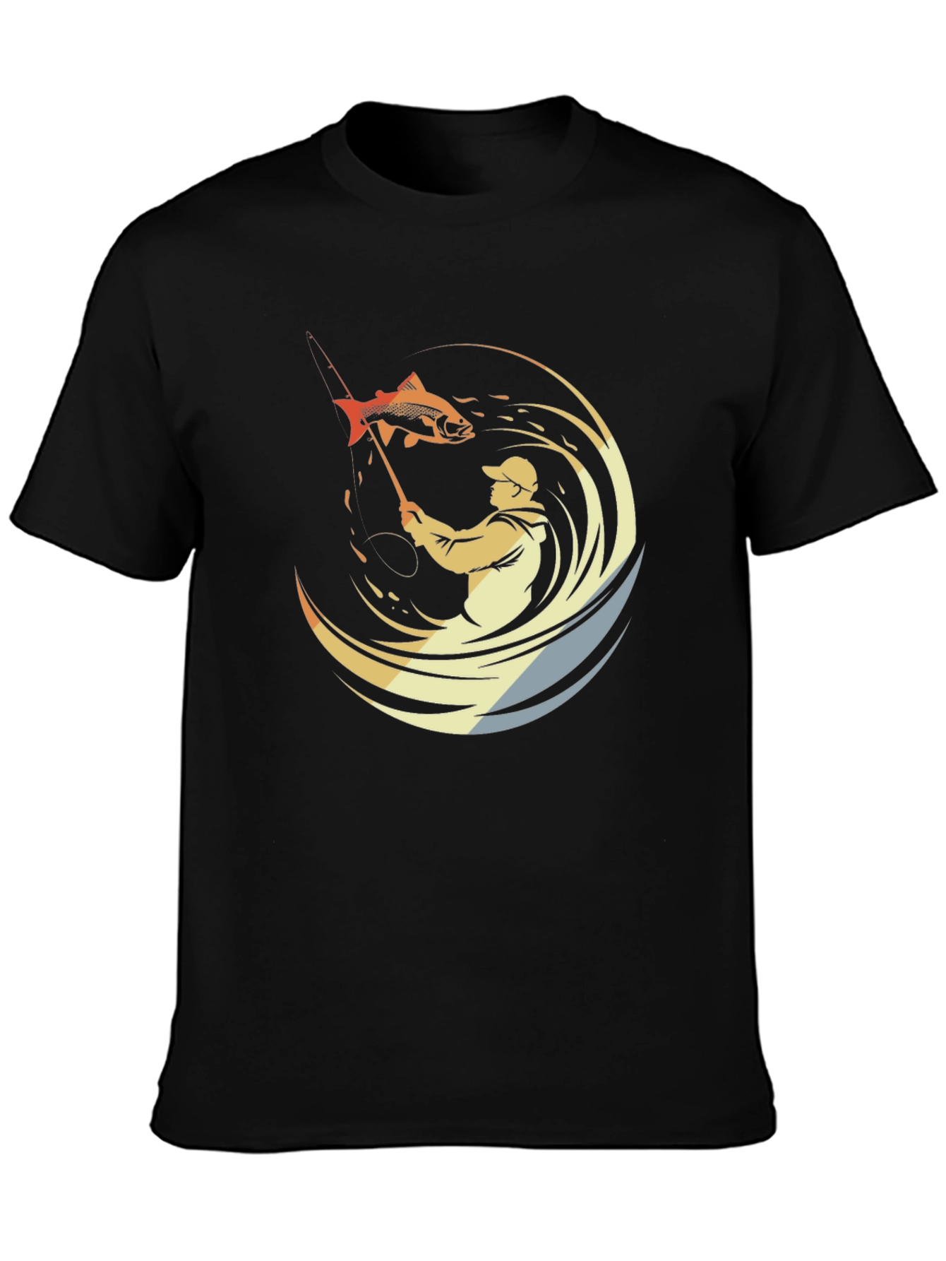 Mens Fishing Graphic Tee - Black
