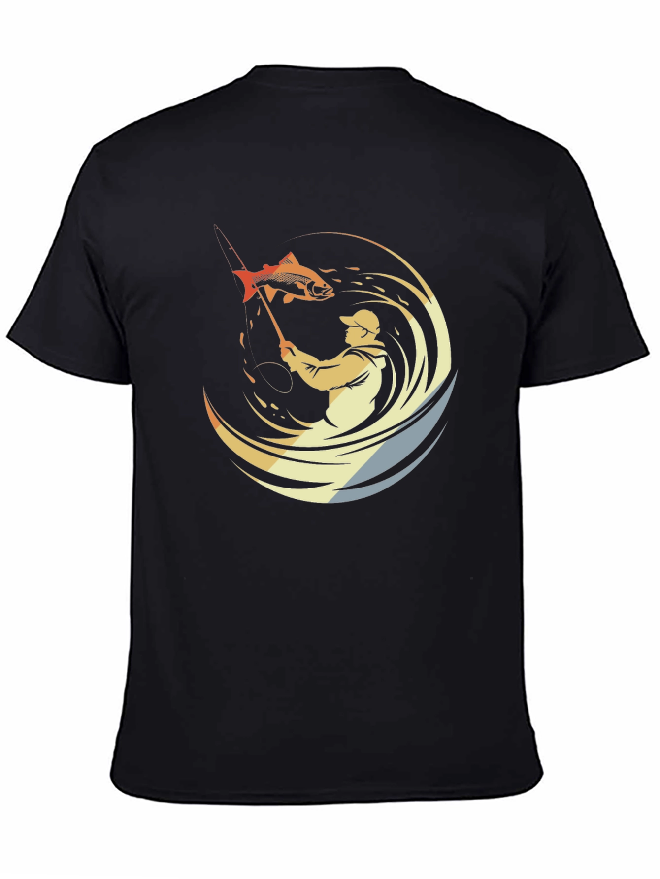 Mens Fishing Graphic Tee - Black
