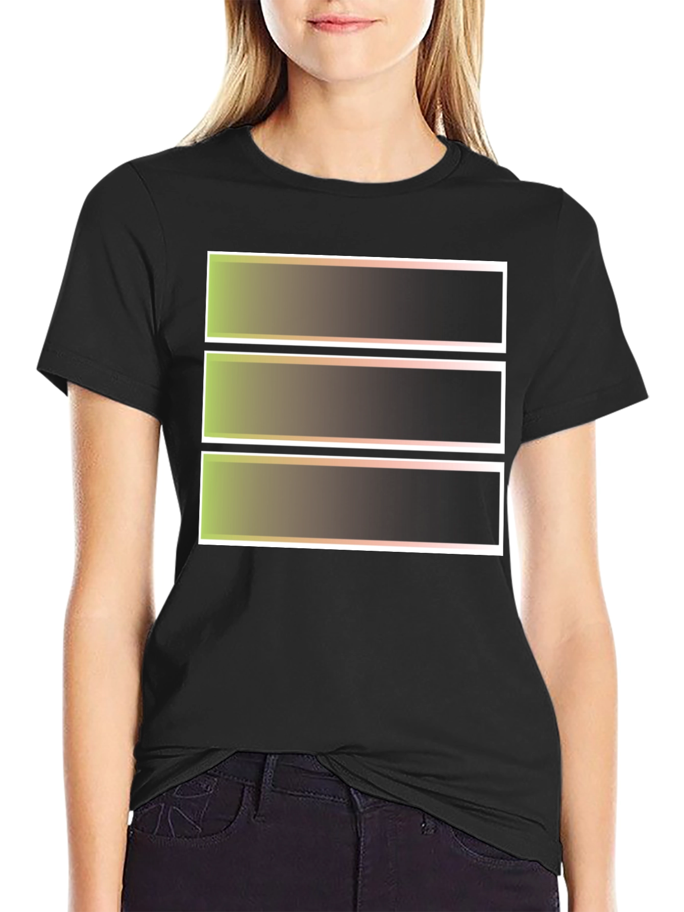 Abstract Graphic Tee - Black Crew Neck T-Shirt