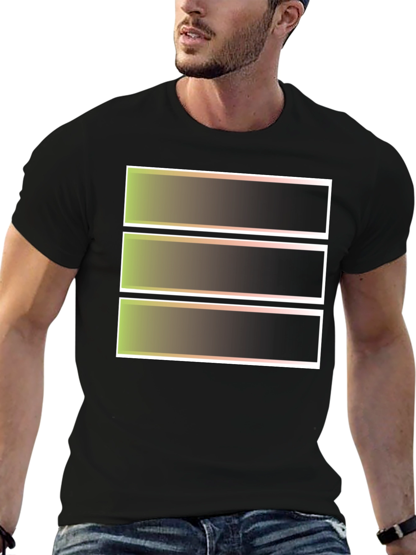 Abstract Graphic Tee - Black Crew Neck T-Shirt
