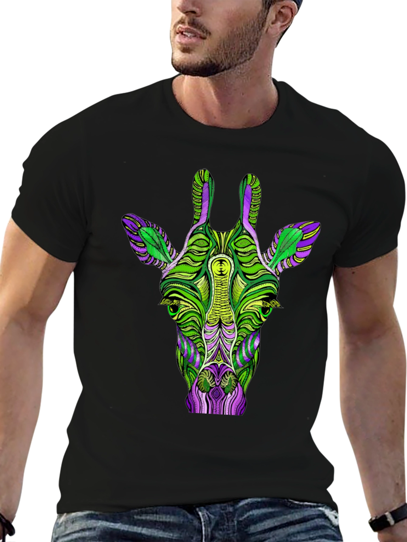 Psychedelic Giraffe Graphic T-Shirt