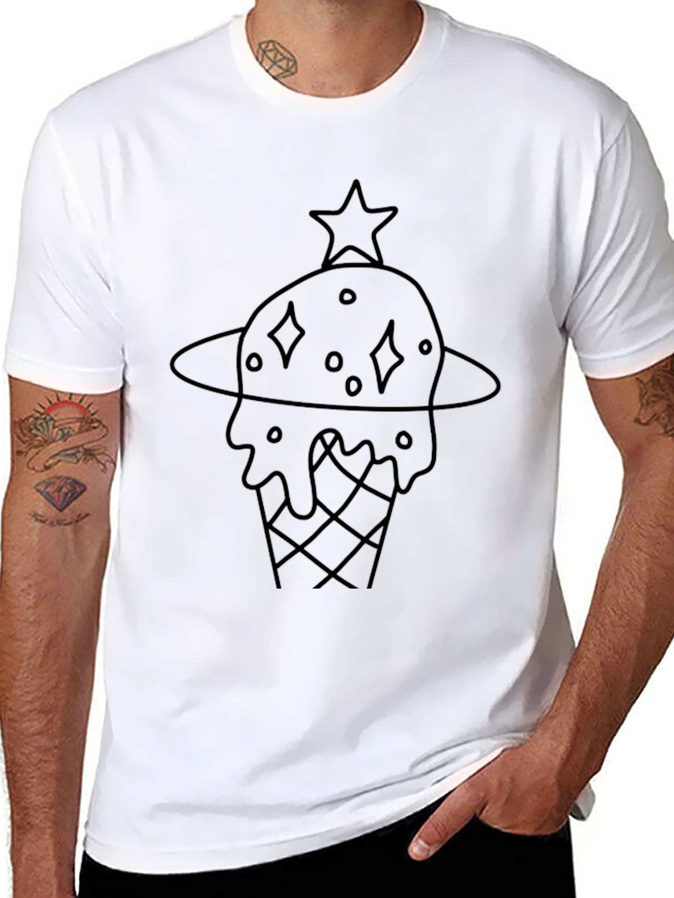 Ice Cream Planet Graphic Tee - Black