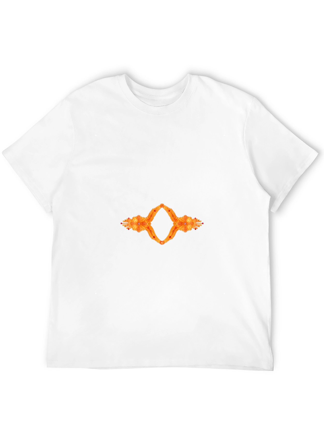 Black Tee with Abstract Floral Diamond Graphic