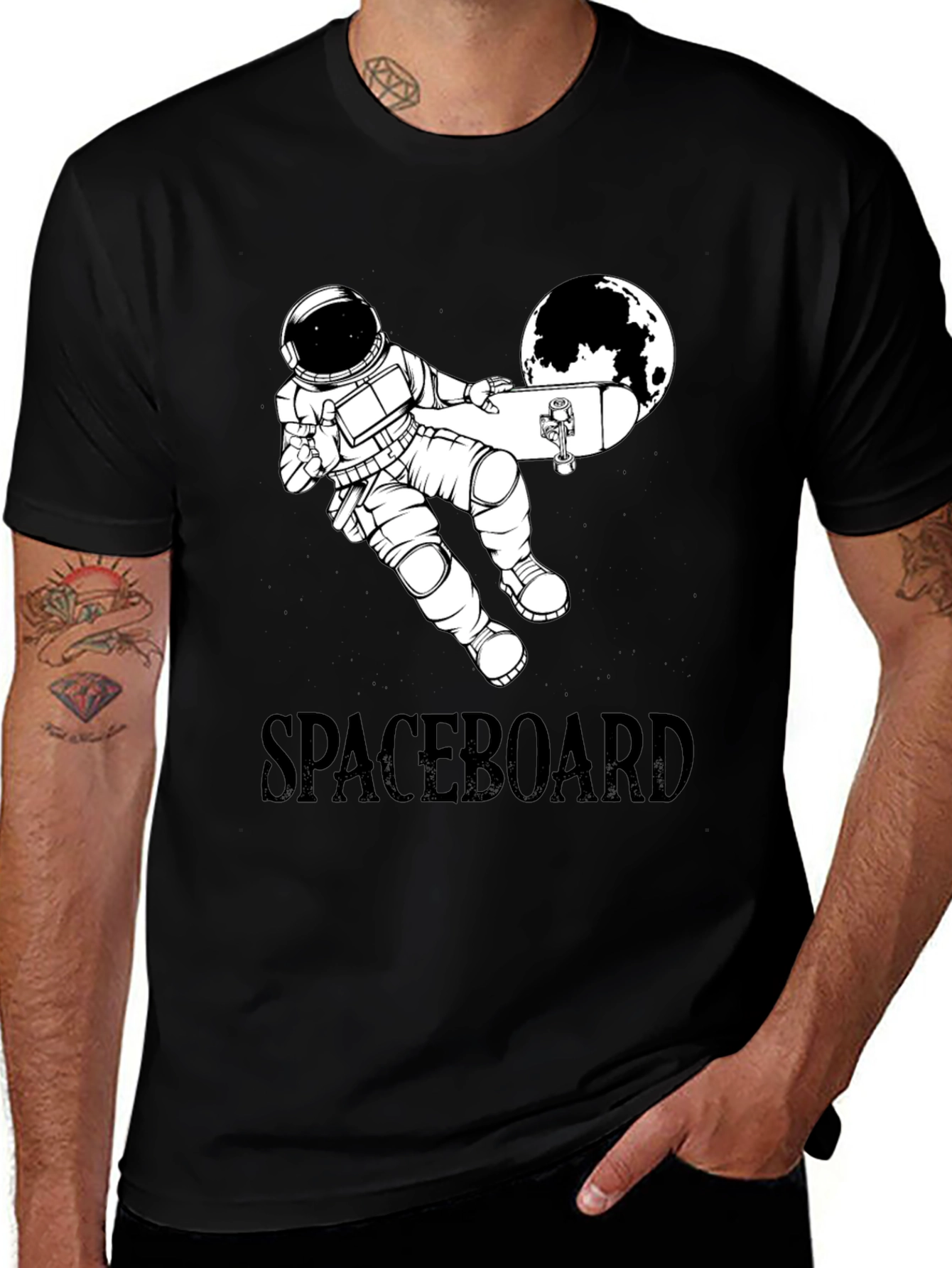 Spaceboard T-Shirt - Astronaut Skateboard Design