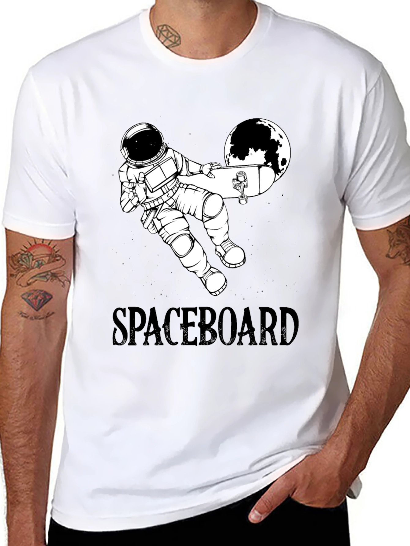 Spaceboard T-Shirt - Astronaut Skateboard Design