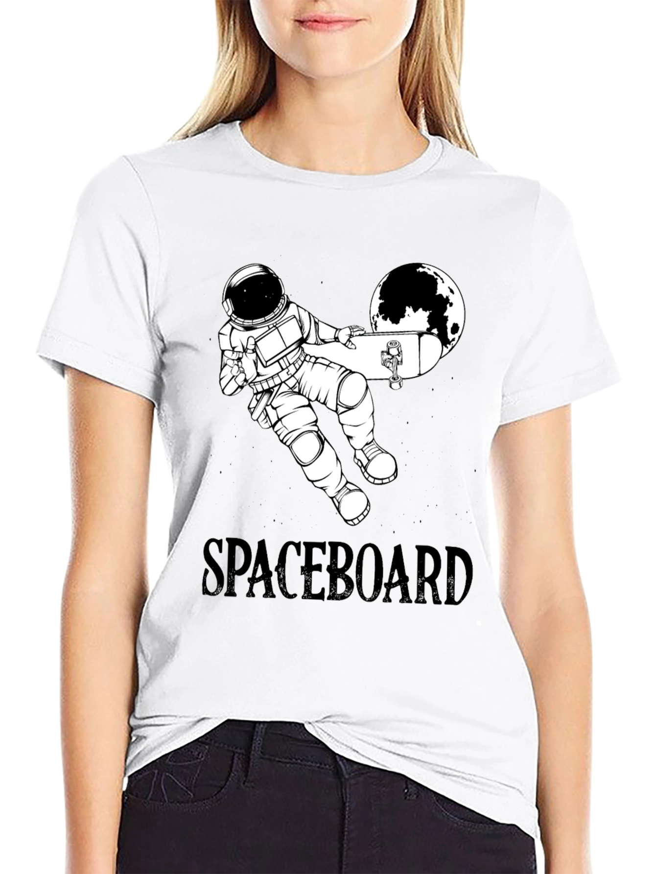 Spaceboard T-Shirt - Astronaut Skateboard Design