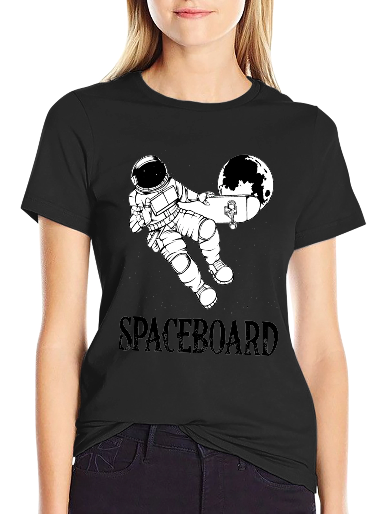Spaceboard T-Shirt - Astronaut Skateboard Design