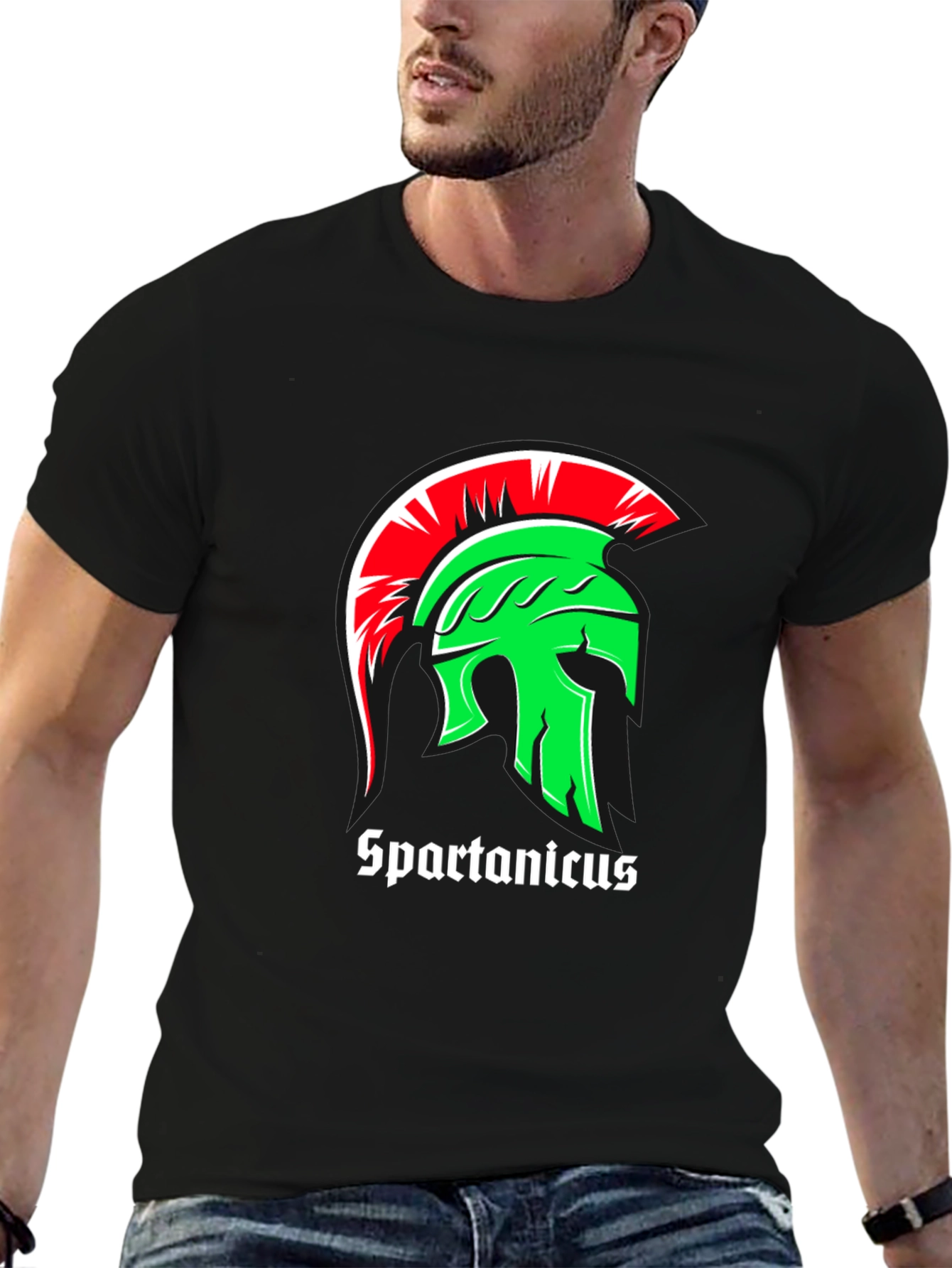 Spartanicus Helmet Graphic Black T-Shirt
