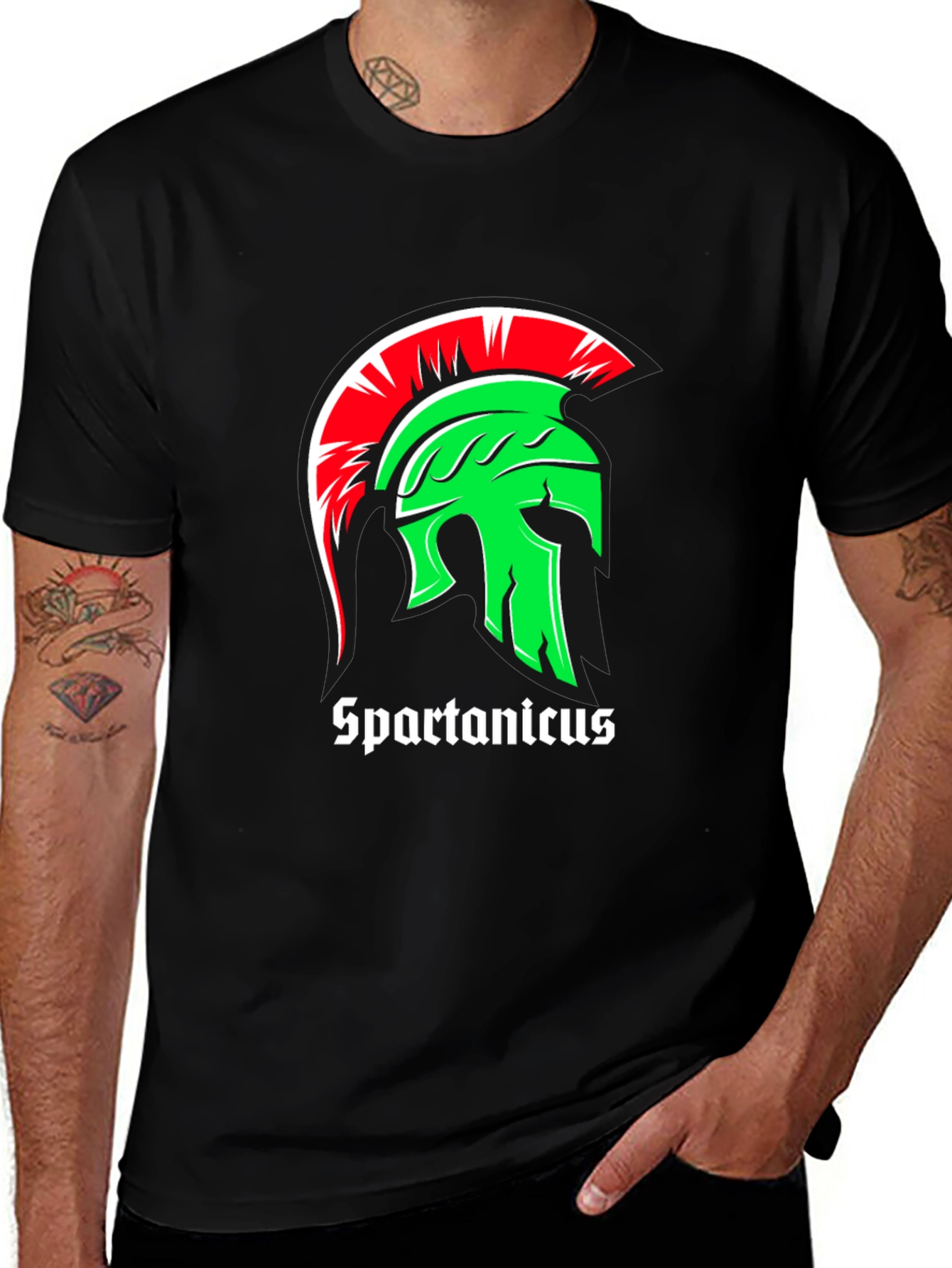 Spartanicus Helmet Graphic Black T-Shirt