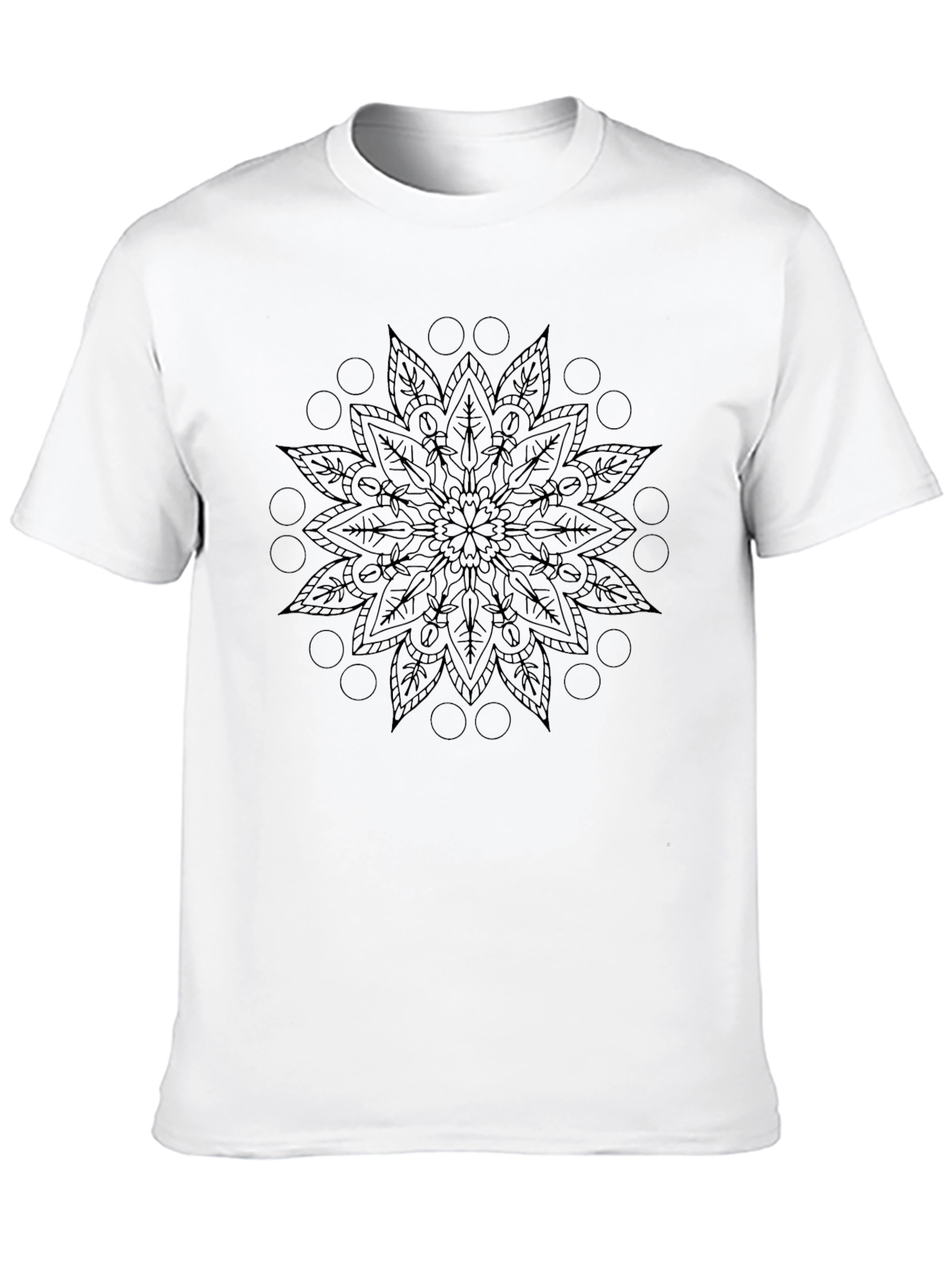 Mens Black Mandala Graphic T-Shirt