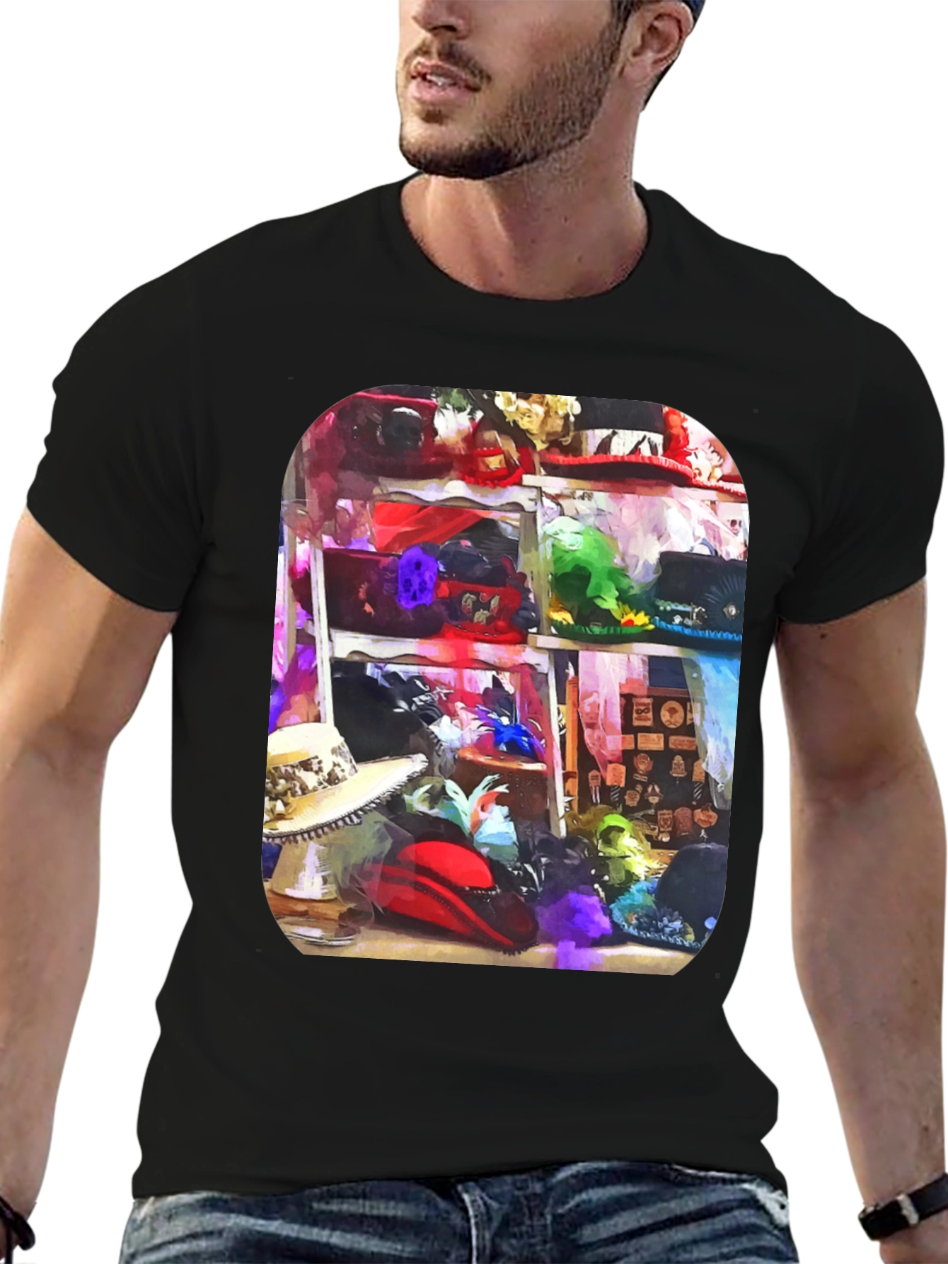 Hats Galore Mens Black T-Shirt