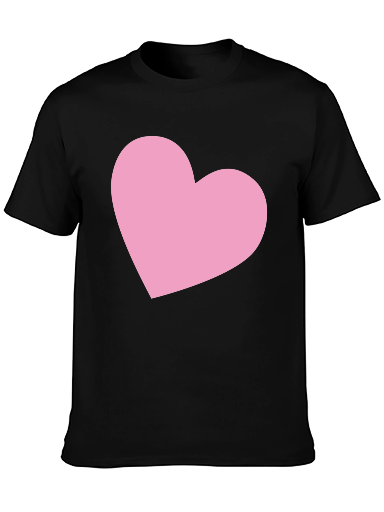 Black T-Shirt with Pink Heart Graphic