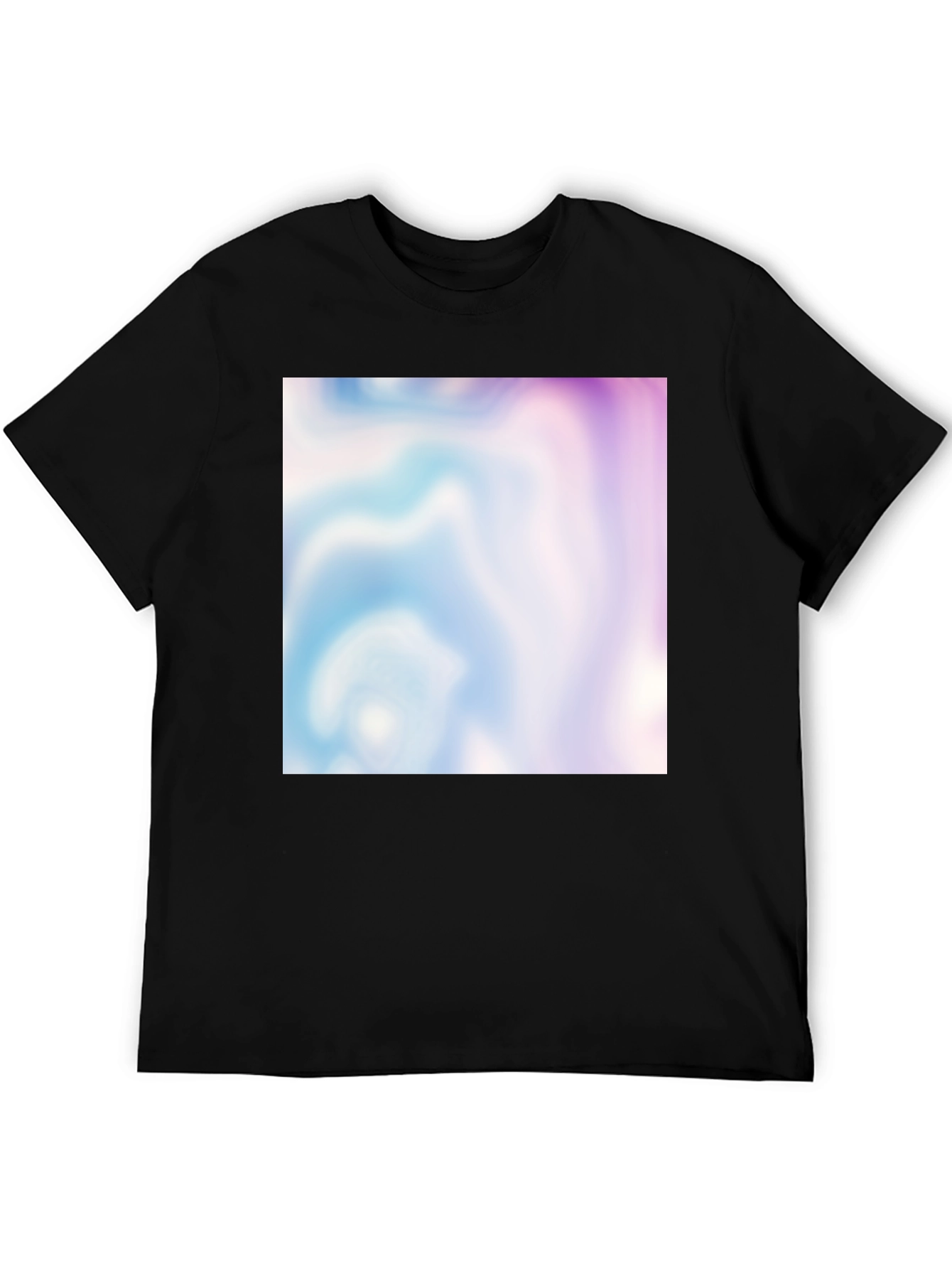 Trendy Abstract Swirl Graphic Tee - Black