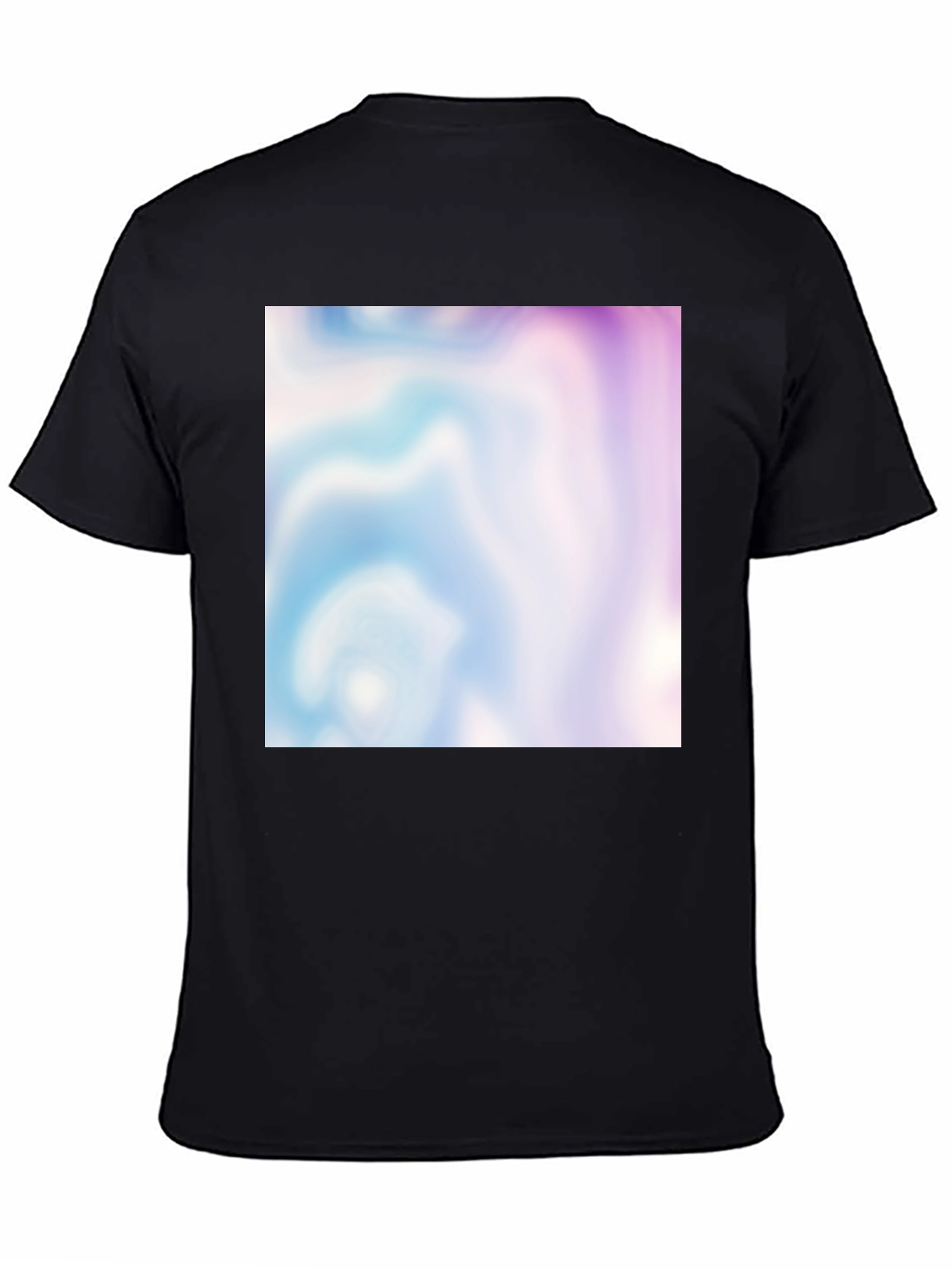 Trendy Abstract Swirl Graphic Tee - Black