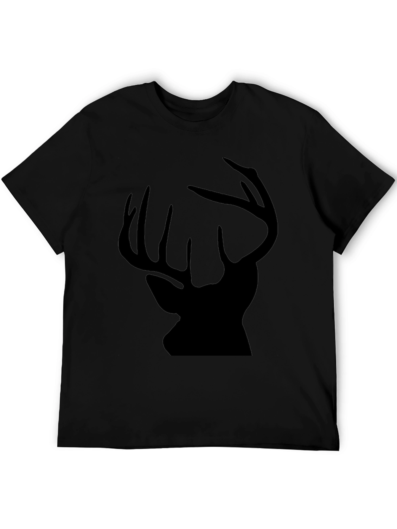 Mens Black Deer Silhouette Graphic Tee