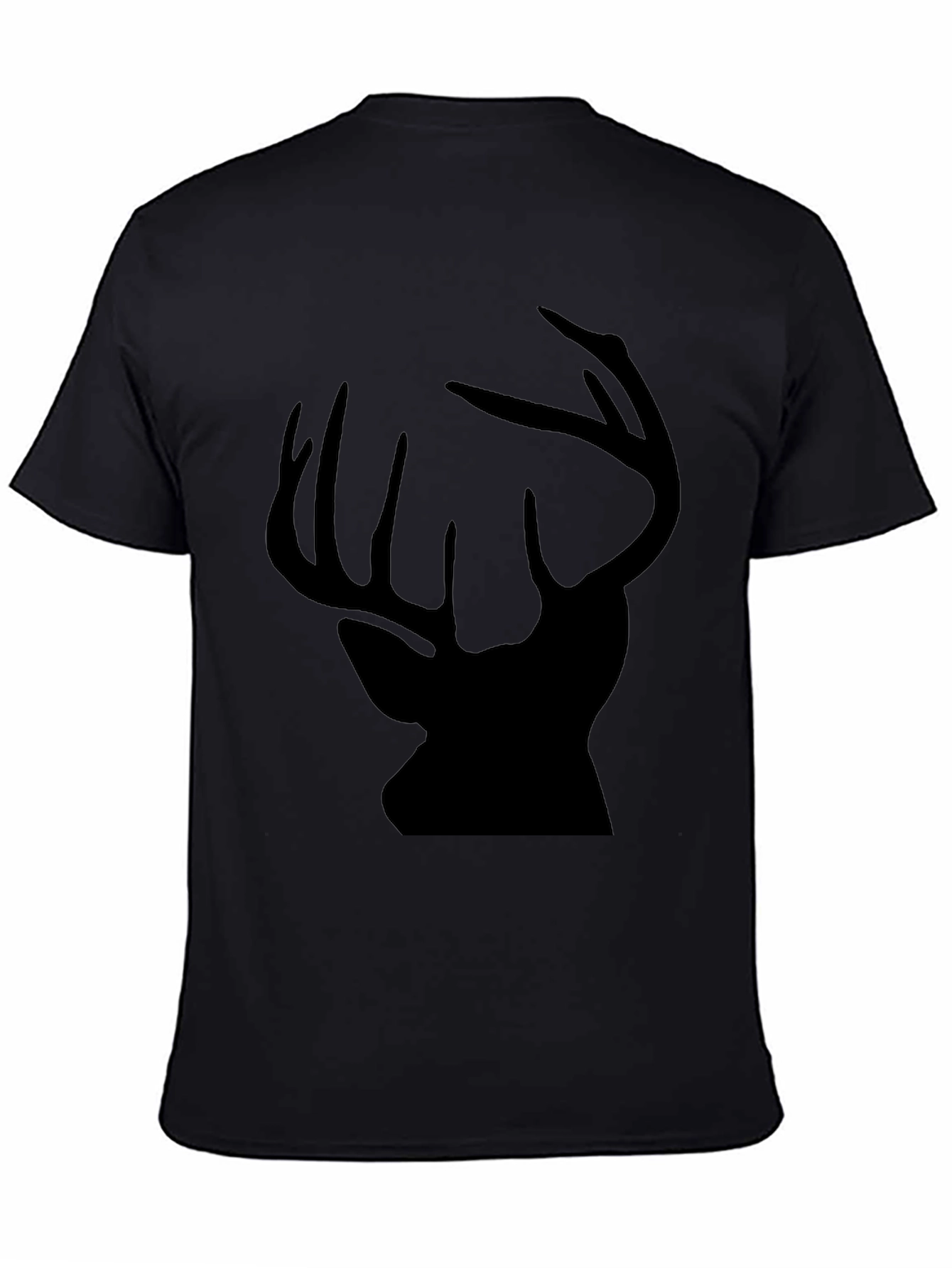 Mens Black Deer Silhouette Graphic Tee