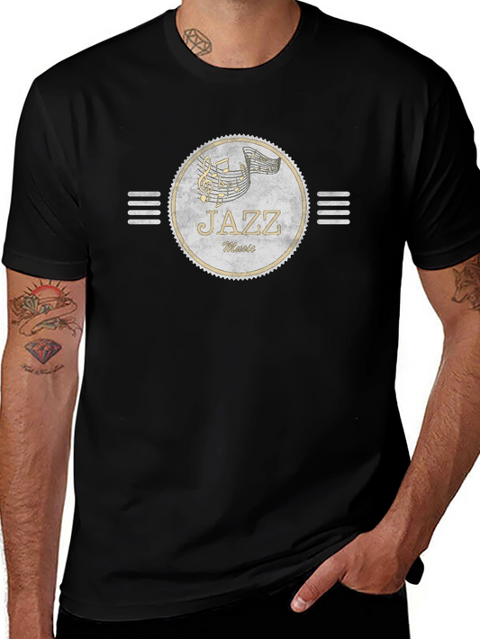 Vintage Jazz Music T-Shirt - Black