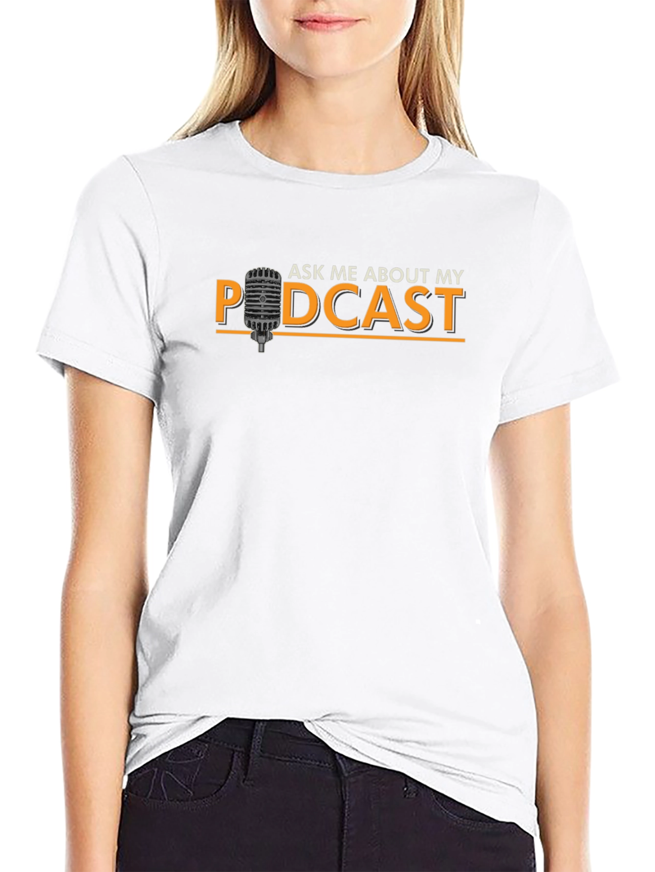 Ask Me About My Podcast Black T-Shirt