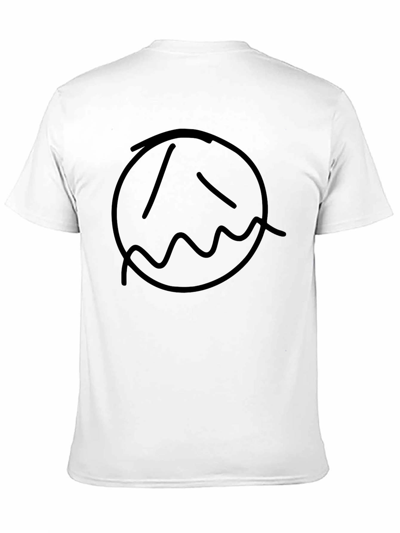 Sad Face Graphic Print Black T-Shirt