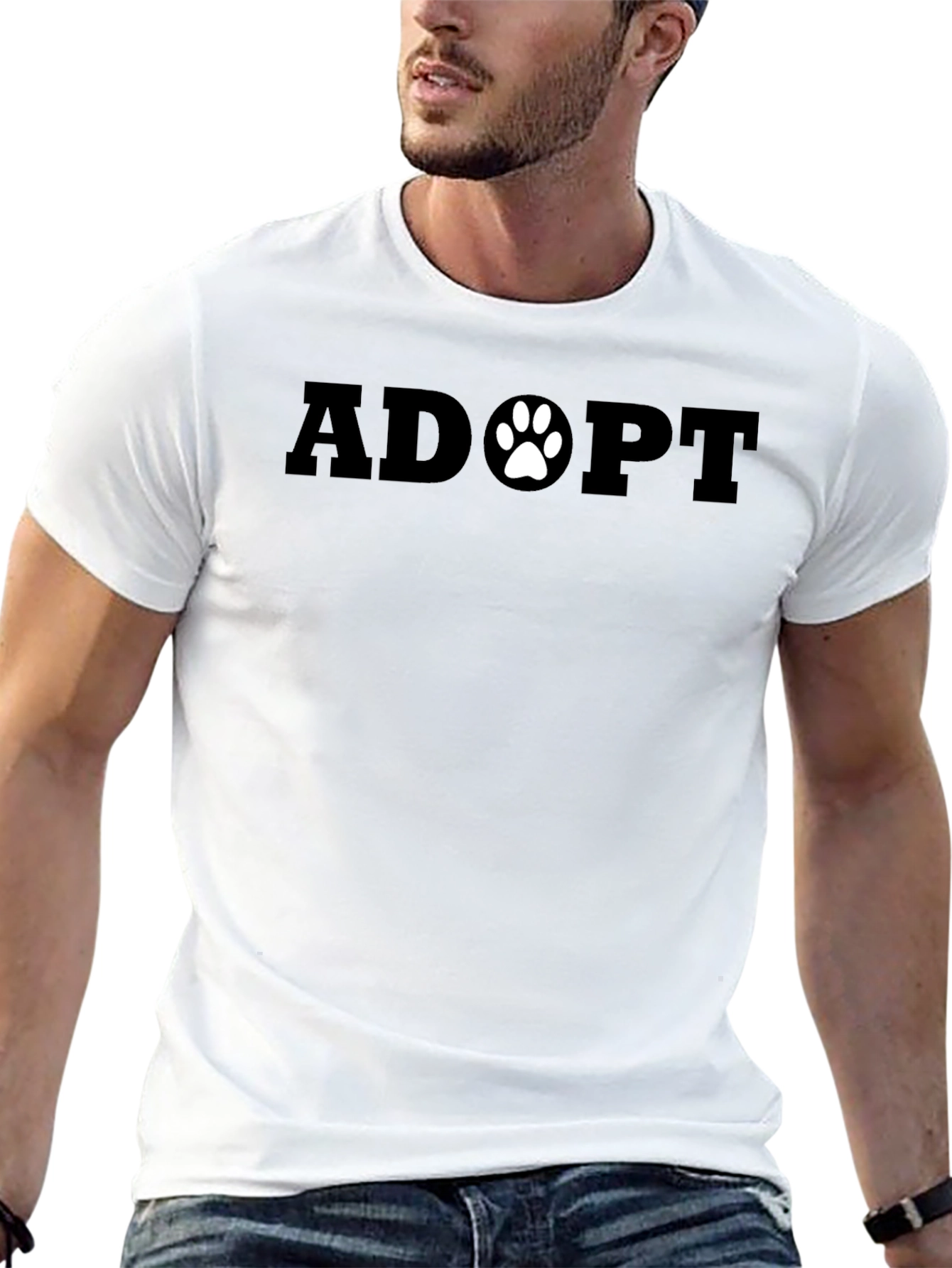 Adopt Paw Print Tee - Support Animal Adoption