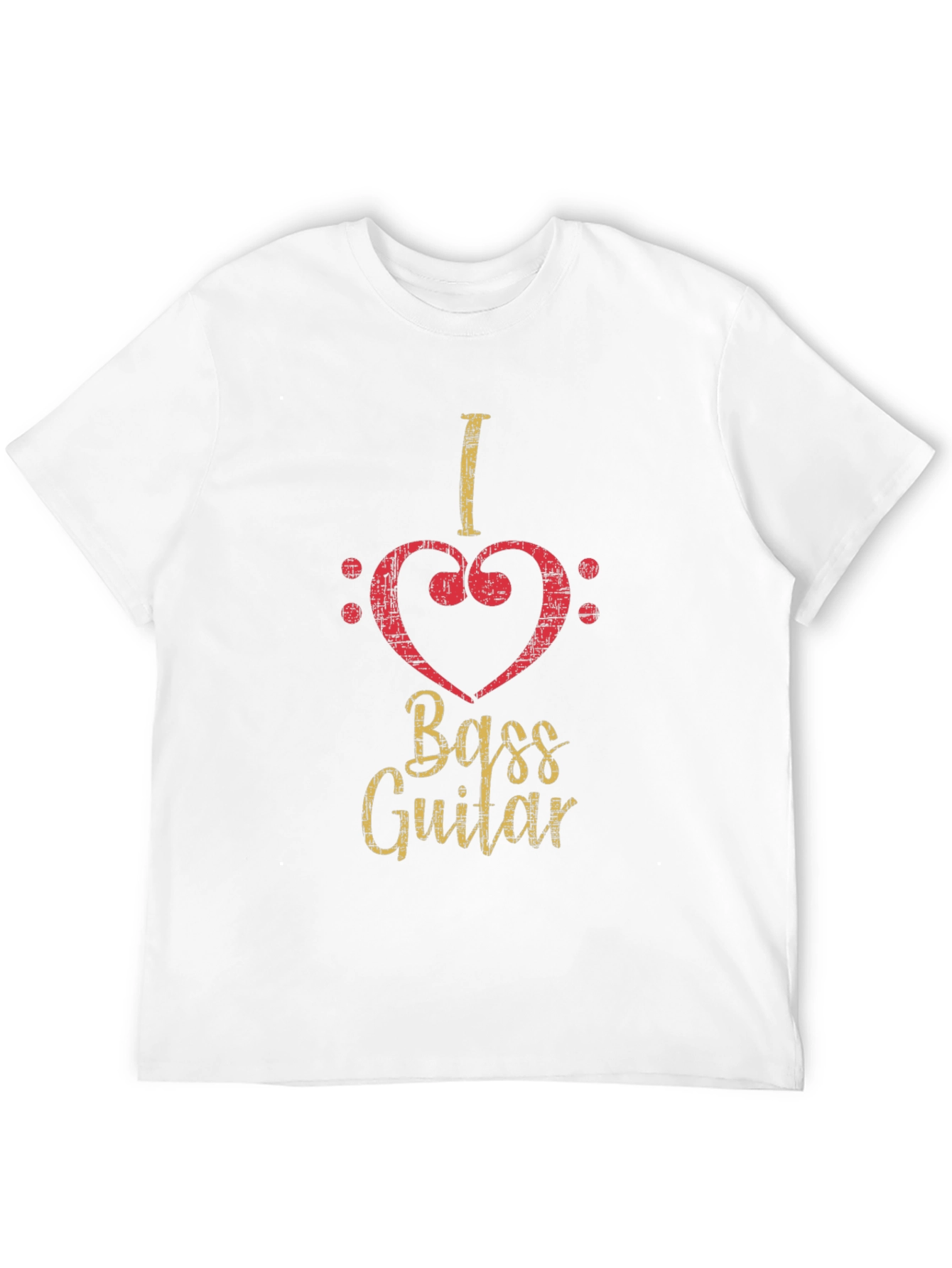 I Love Bass Guitar Black T-Shirt