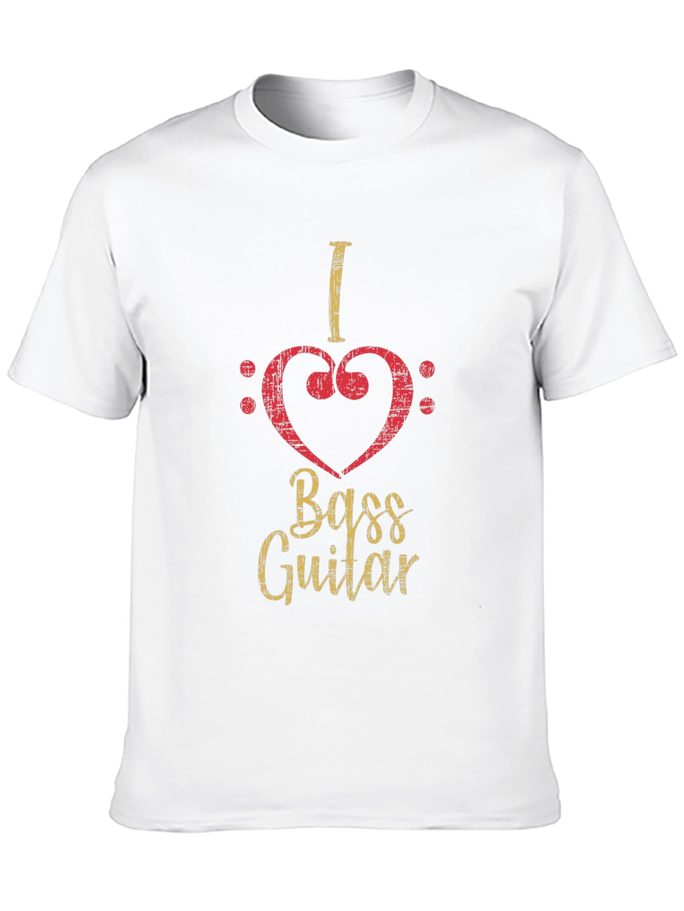 I Love Bass Guitar Black T-Shirt