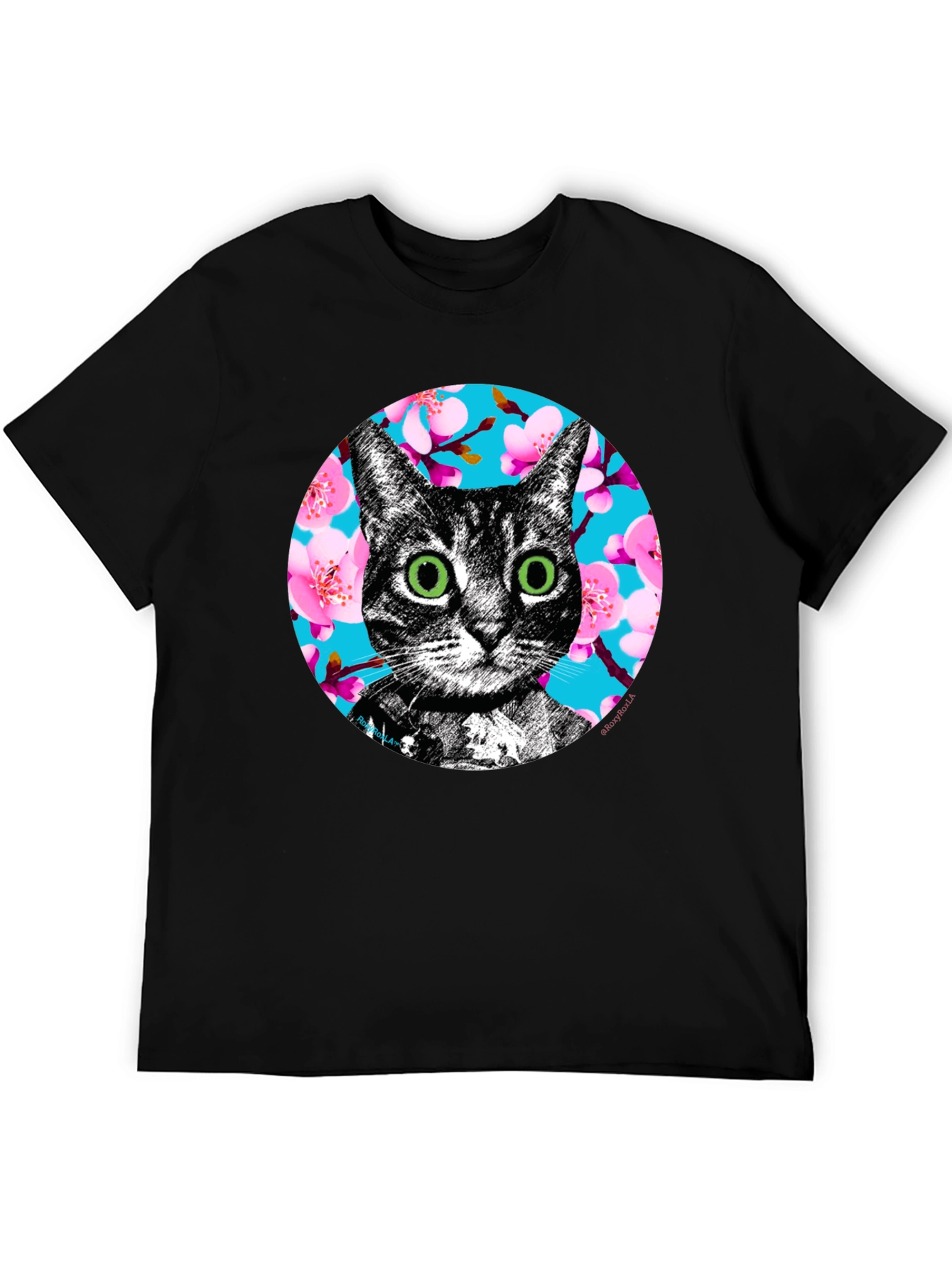 Cat Cherry Blossom Graphic Tee