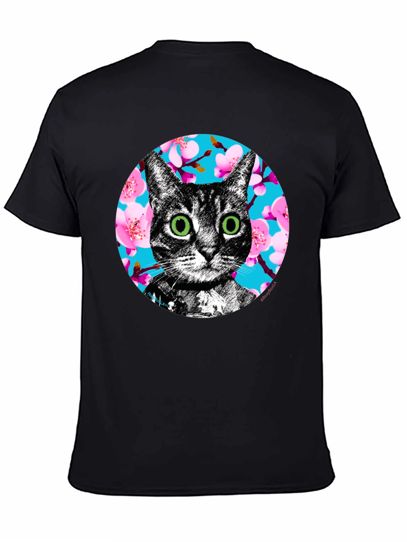 Cat Cherry Blossom Graphic Tee
